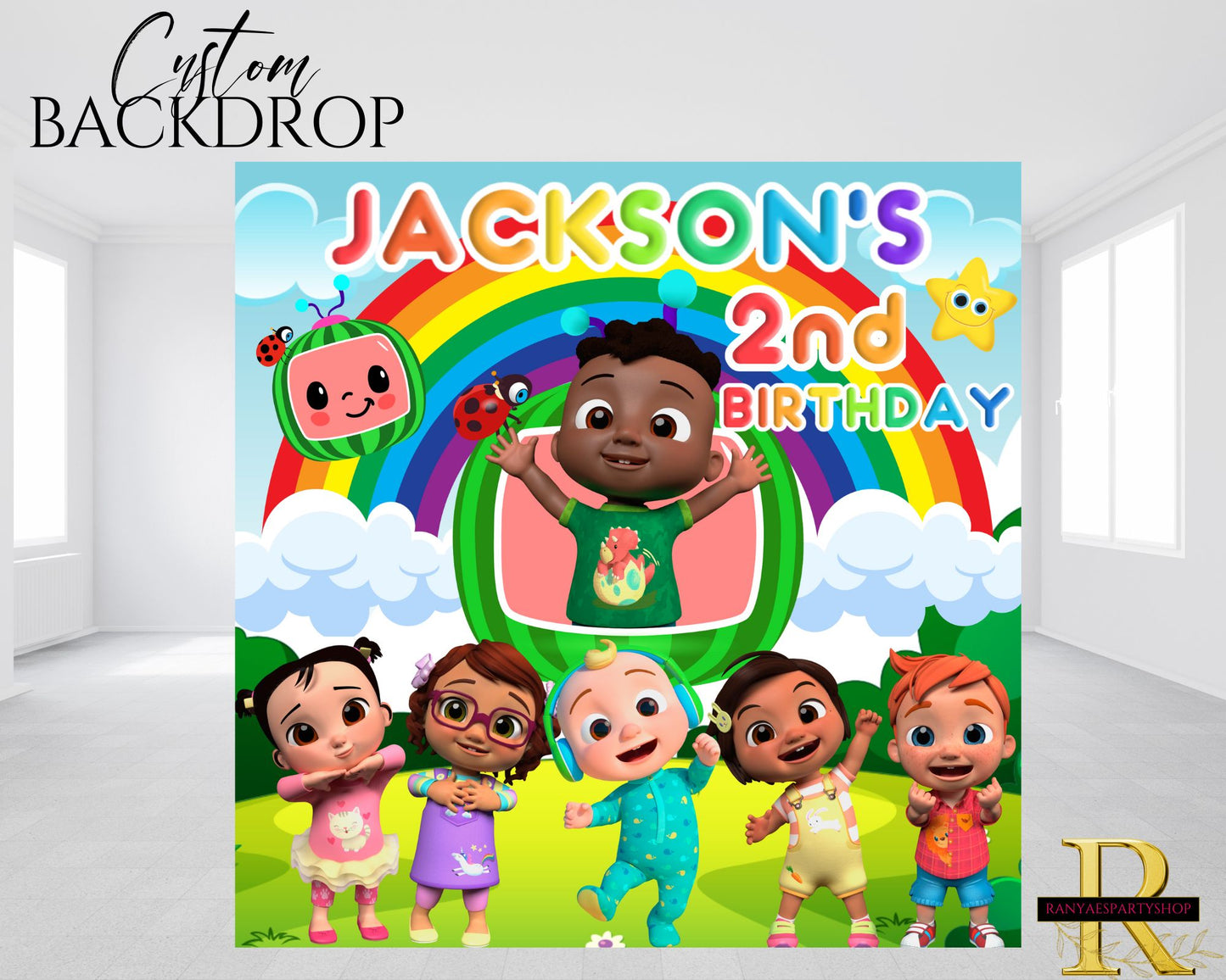Cocomelon Backdrop | Cocomelon Birthday Backdrop | Cocomelon Banner | Cocomelon | Backdrops | Banners