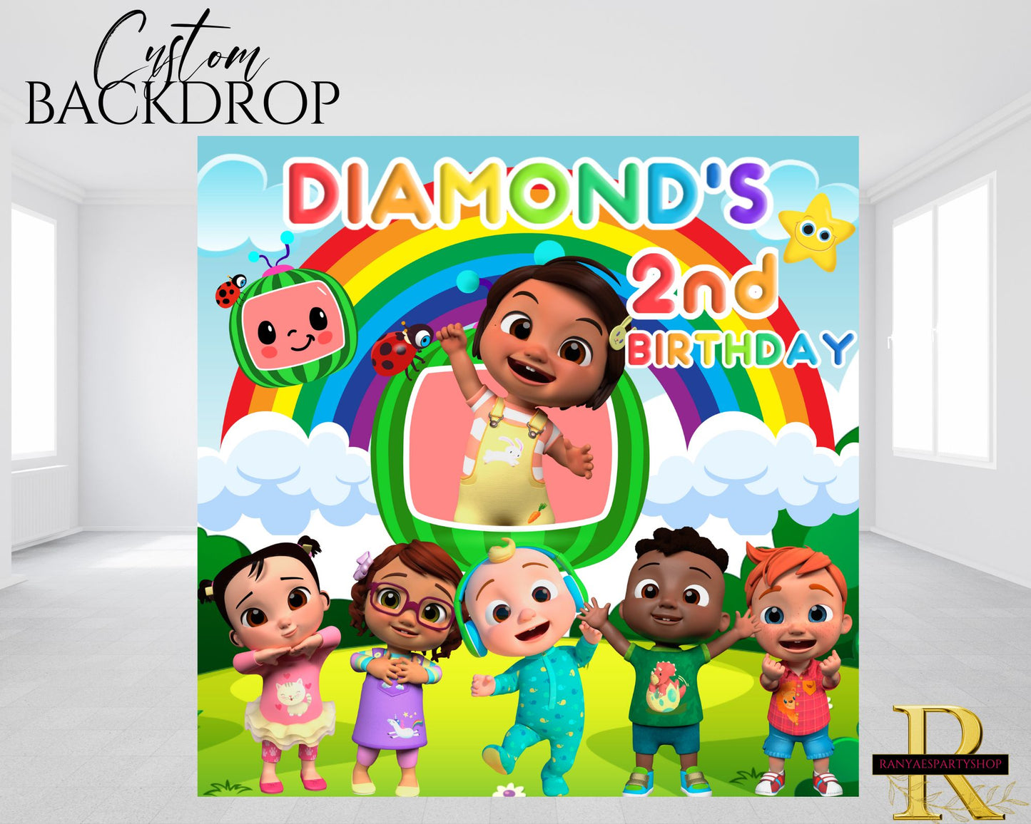 Cocomelon Backdrop | Cocomelon Birthday Backdrop | Cocomelon Banner | Cocomelon | Backdrops | Banners