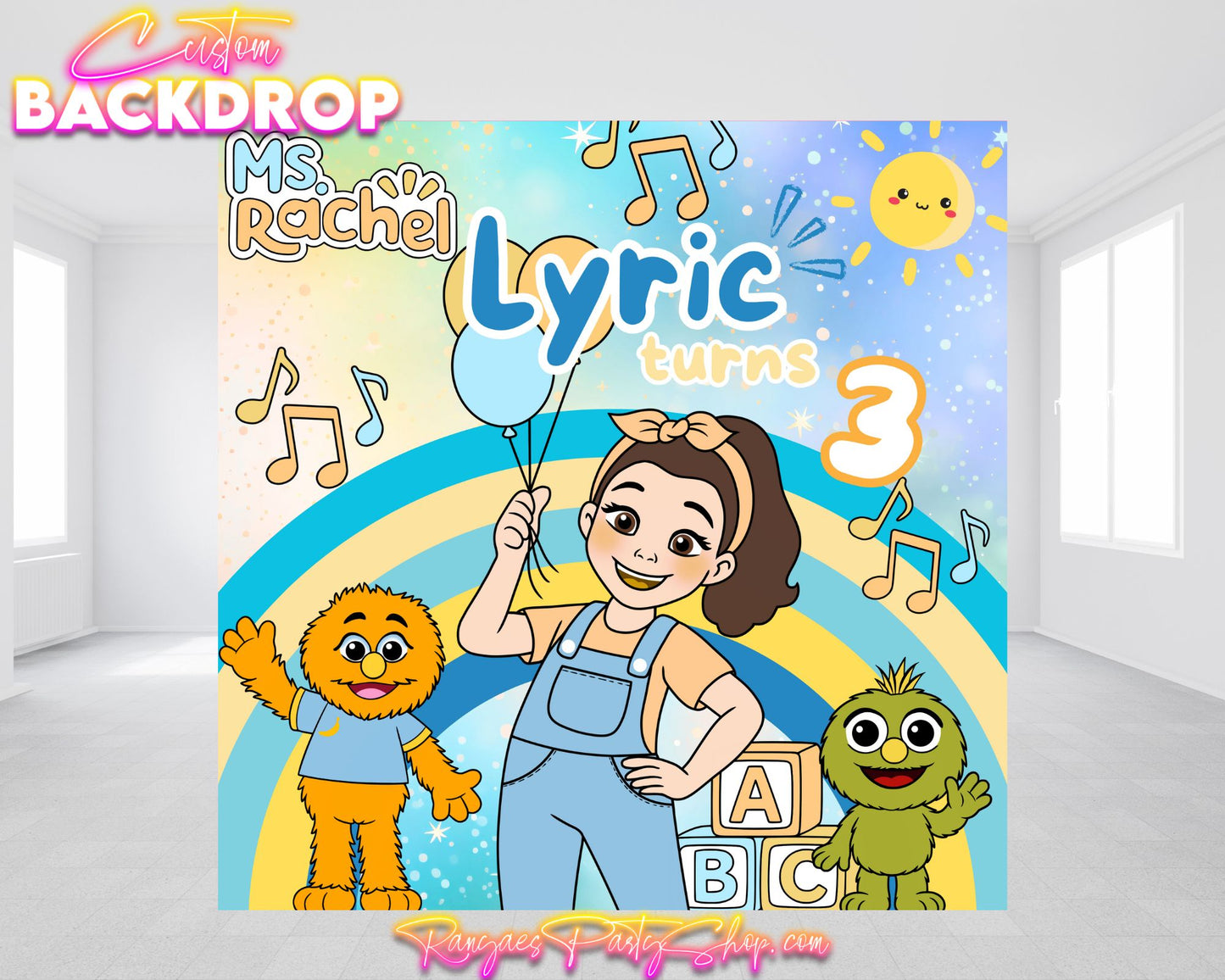 Ms. Rachel Boy Birthday Backdrop | Ms. Rachel Party Banner | Birthday Backdrop | Ms. Rachel Party Decorations | Backdrop