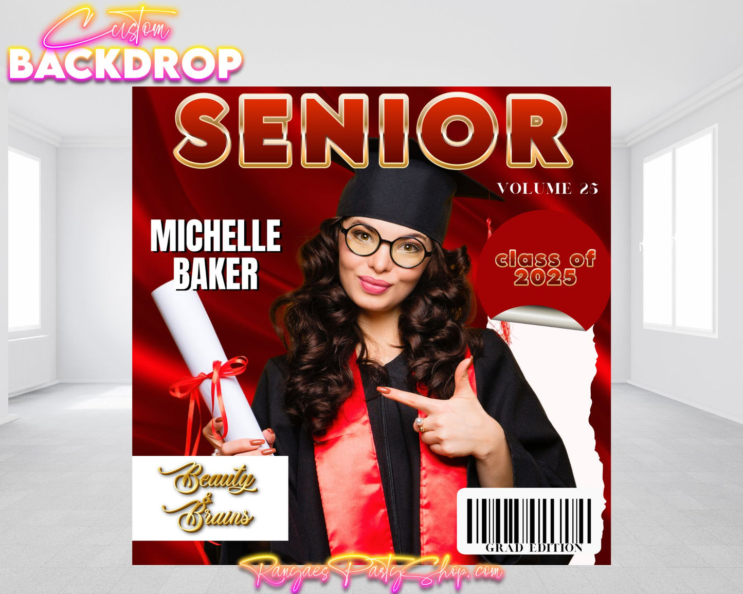 Graduation Party Backdrop | Class of 2025 Party Banner | Grad Party Backdrop | Graduation Backdrop