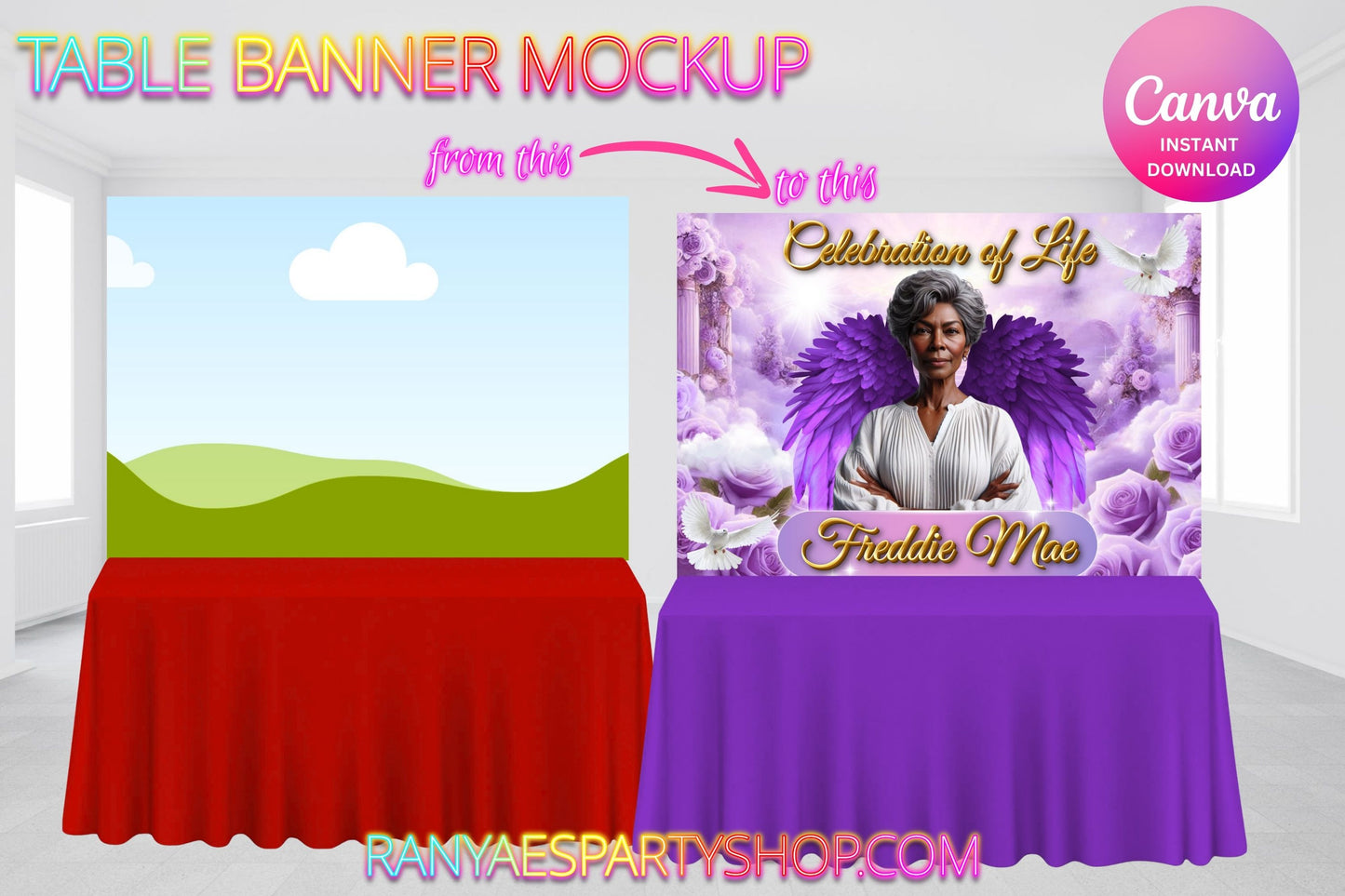 Canva Table Banner Mockup | Create Your Own Table Banner Mockups | Blank Mockup | Design with Canva | Canva Mockup
