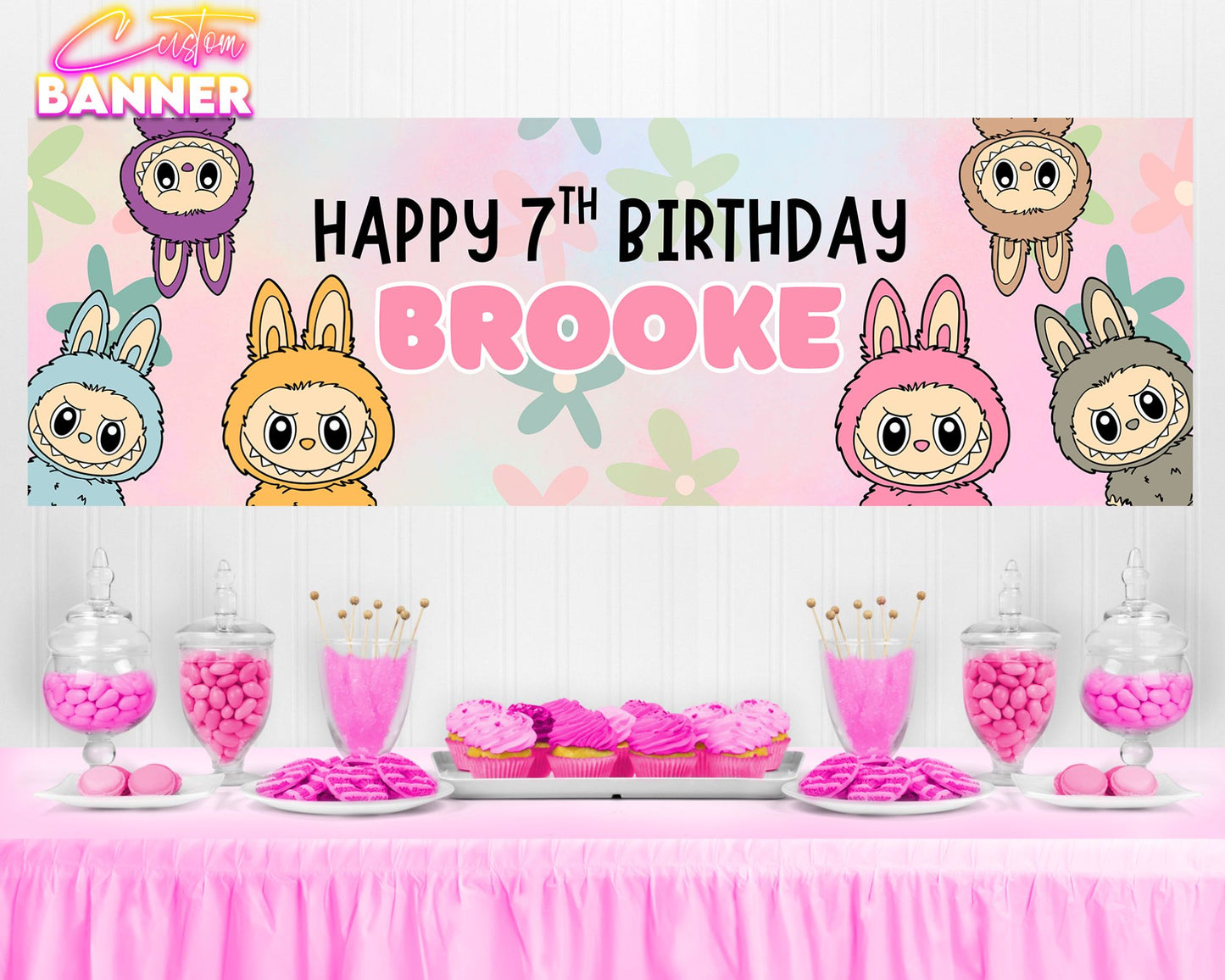 Labubu Birthday Banner | Labubu Birthday Party Decorations | Party Banner | Labubu Banner | Printed & Shipped