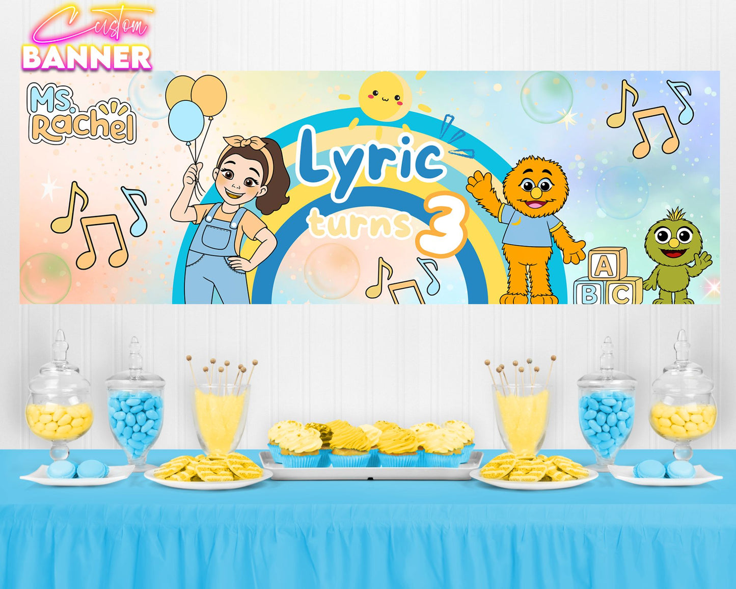 Ms. Rachel Birthday Banner | Ms. Rachel Birthday Party Decorations | Party Banner | Printed & Shipped