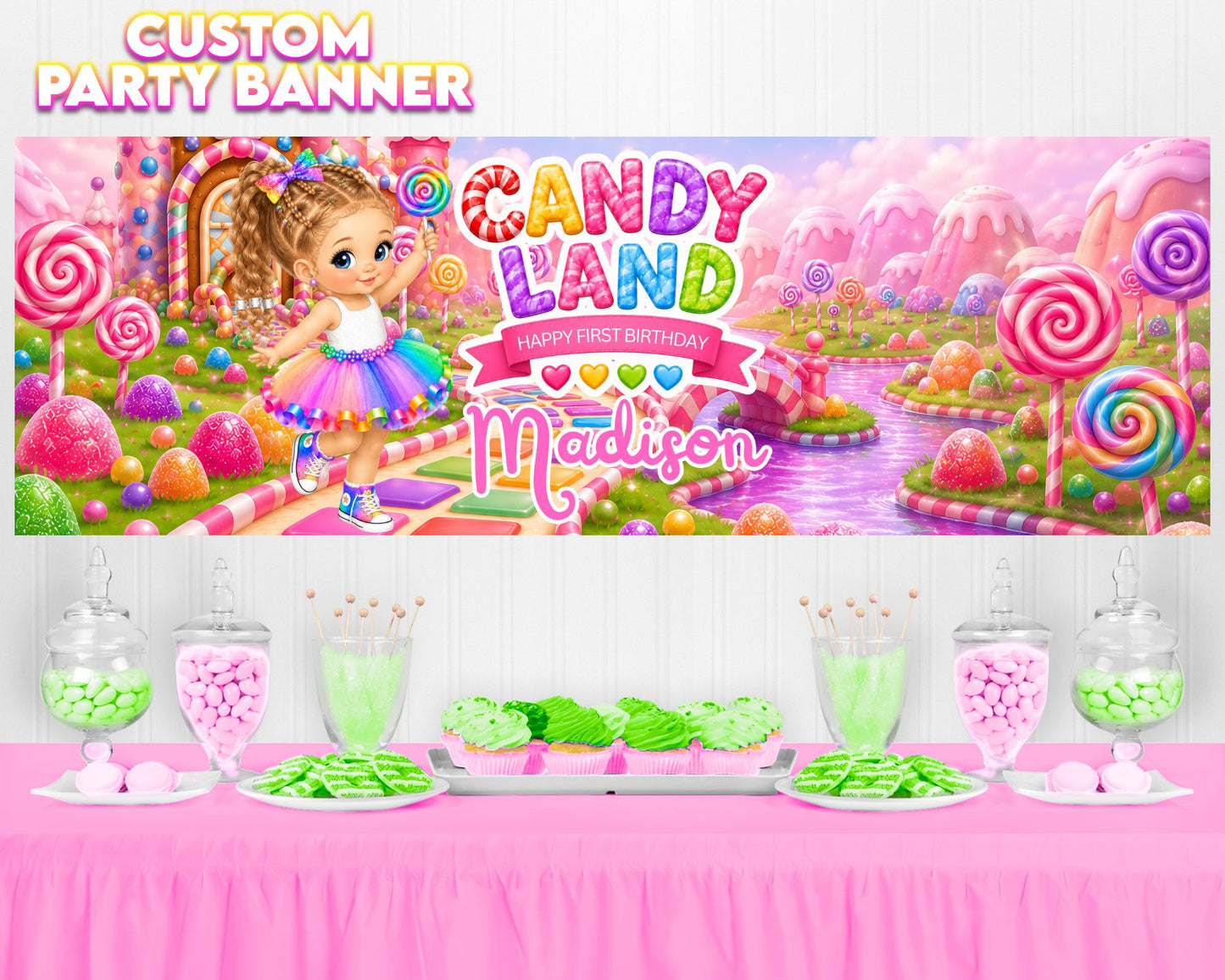 Candy Land Party Banner | Candy Land Party | Birthday Banner | Party Banner | Printed & Shipped