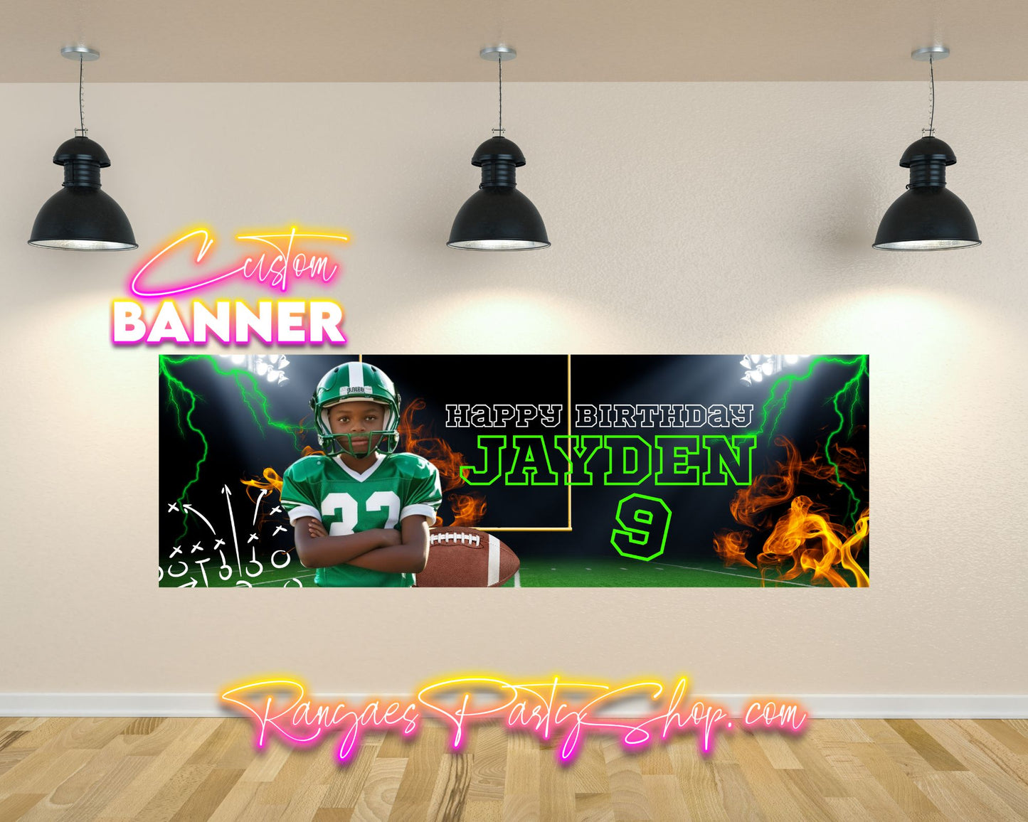 Football Theme Birthday Banner | Football Birthday Party Decorations | Party Banner | Football | Printed & Shipped