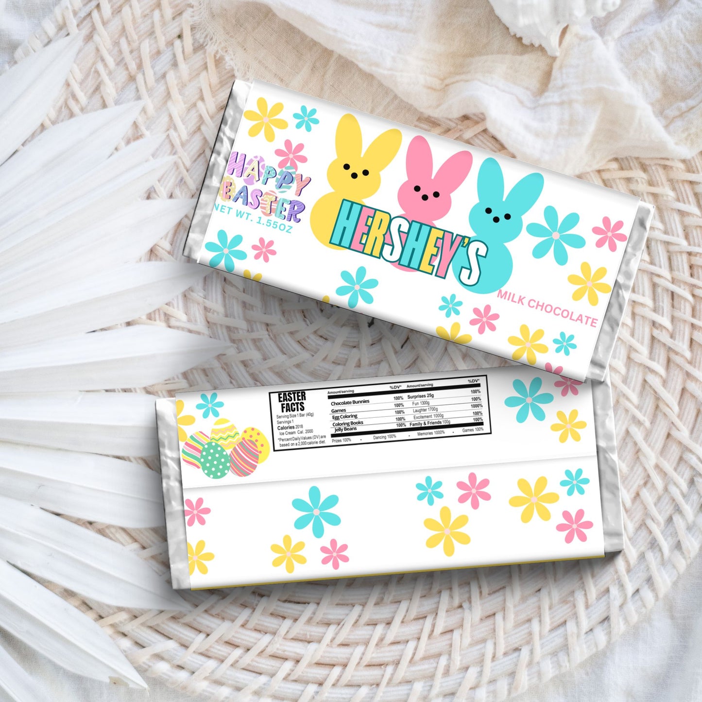 Easter Chocolate Bar Wrapper | Easter Basket Treats | Easter Party Favors | Instant Download | Digital File Only