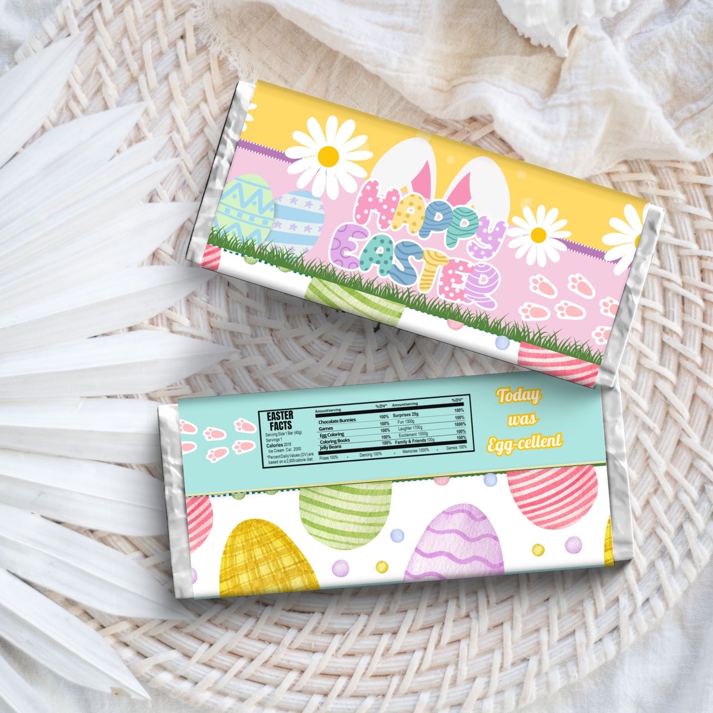 Easter Chocolate Bar Wrapper | Easter Basket Treats | Easter Party Favors | Instant Download | Digital File Only