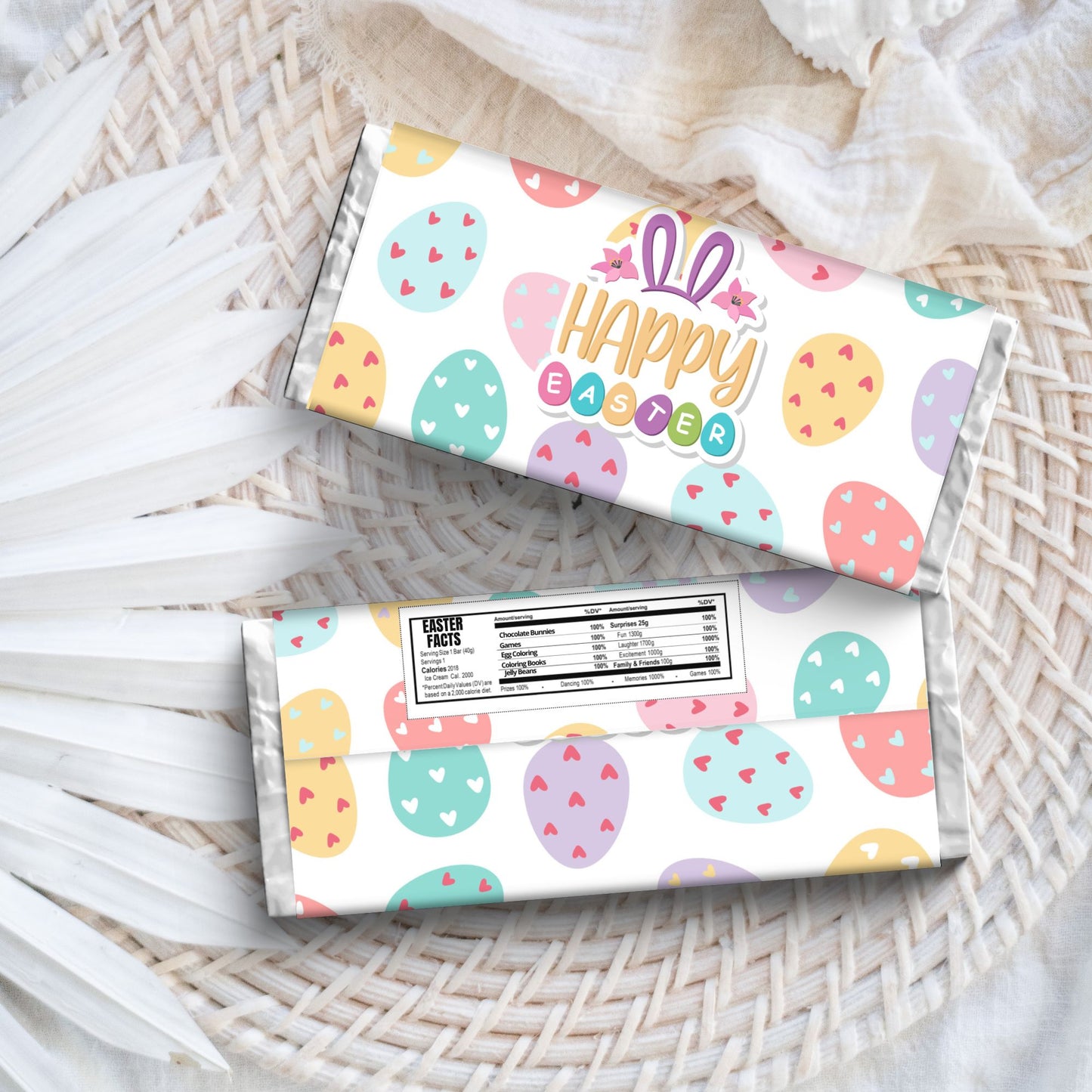 Easter Chocolate Bar Wrapper | Easter Basket Treats | Easter Party Favors | Instant Download | Digital File Only