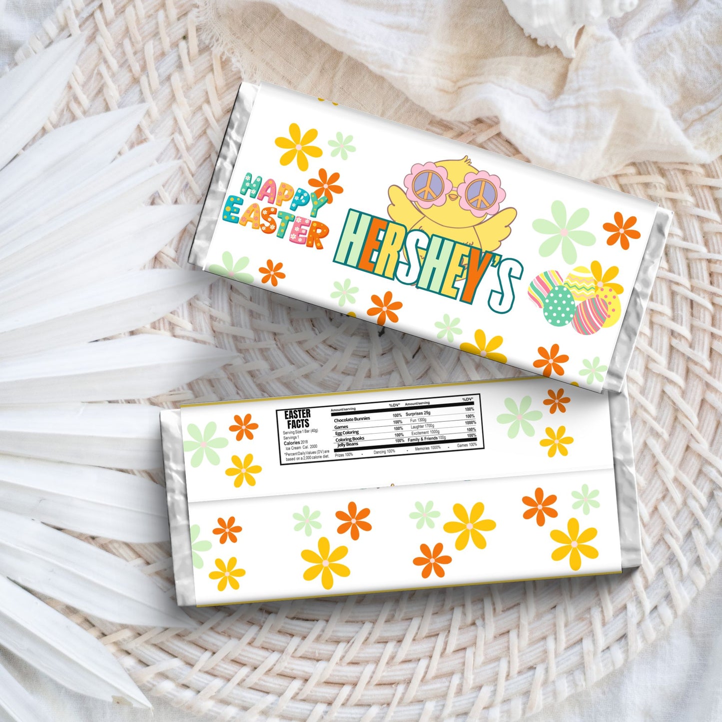 Easter Chocolate Bar Wrapper | Easter Basket Treats | Easter Party Favors | Instant Download | Digital File Only