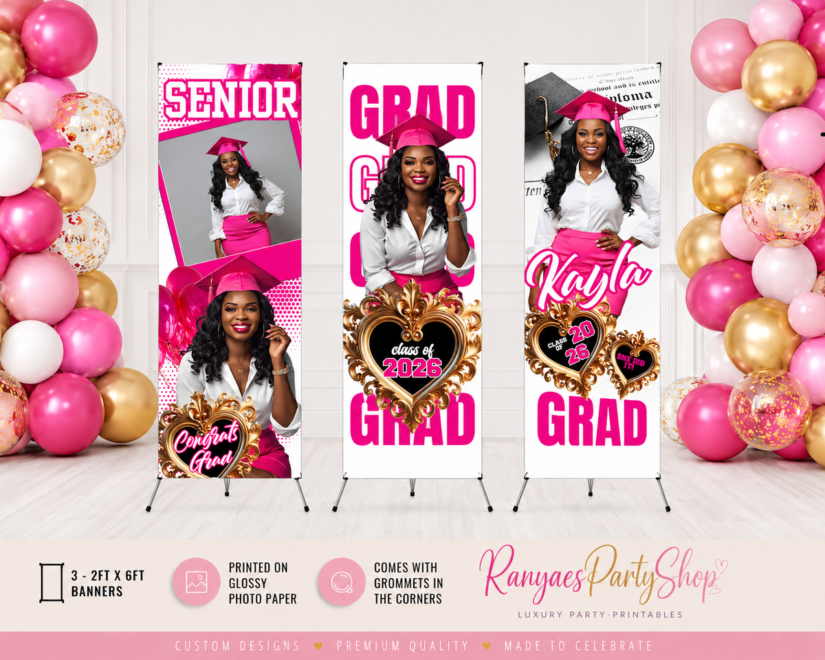 Graduation 2026 Glossy Photo Banners Set | Graduation 2026 Banners | Class of 2026 Banners | CLO 2026
