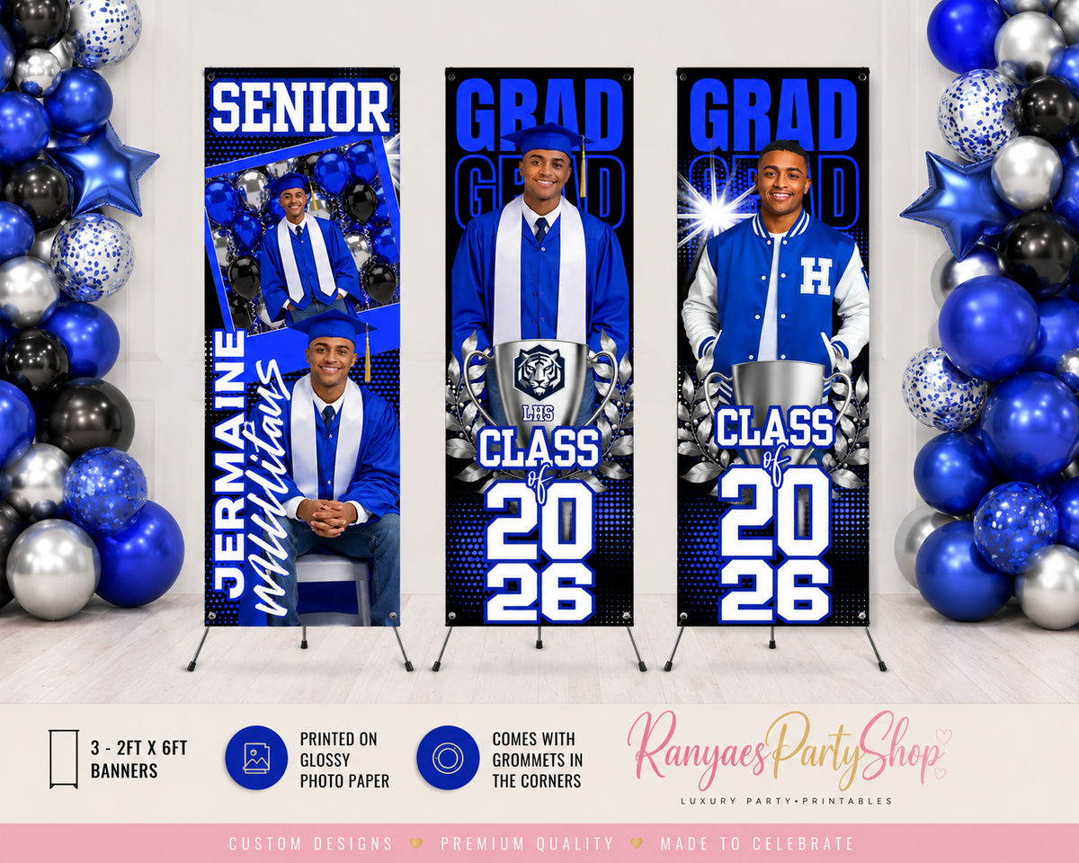 Graduation 2026 Glossy Photo Banners Set | Graduation 2026 Banners | Class of 2026 Banners | CLO 2026