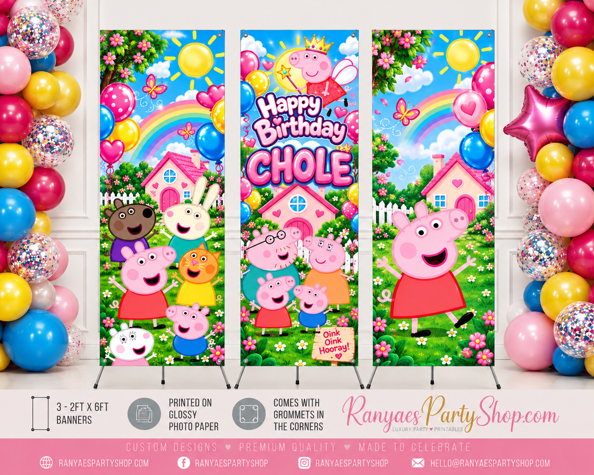 Peppa Pig Glossy Photo Banners Set | Peppa Pig Birthday Banners | Birthday Banners | Peppa Pig Birthday Party