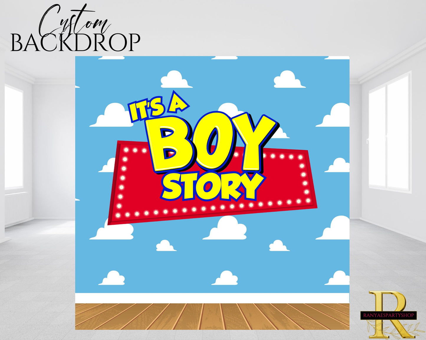 Boy Story Baby Shower Backdrop | It's a Boy Story Baby Shower | Boy Story Banner | Baby Shower Backdrop