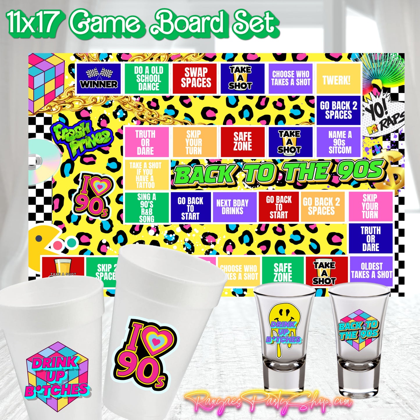 Ladies Night Game Board Sets | Party Game Boards | Adult Custom Party Items | 11x17 Game Board