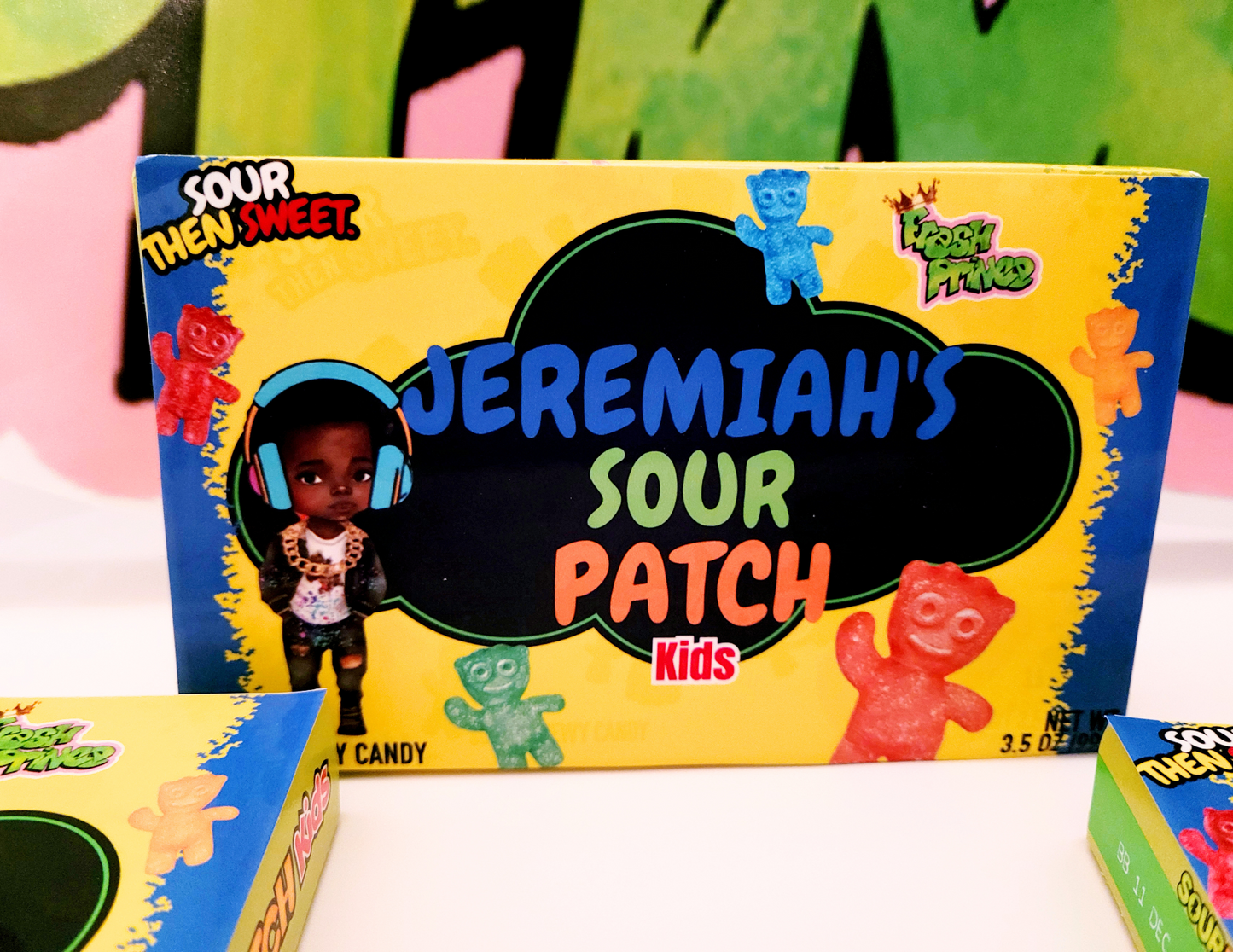 Custom Sour Candy Boxes | 3.5oz Sour Patch Boxes | Custom Party Favors | Sour Patch Favors