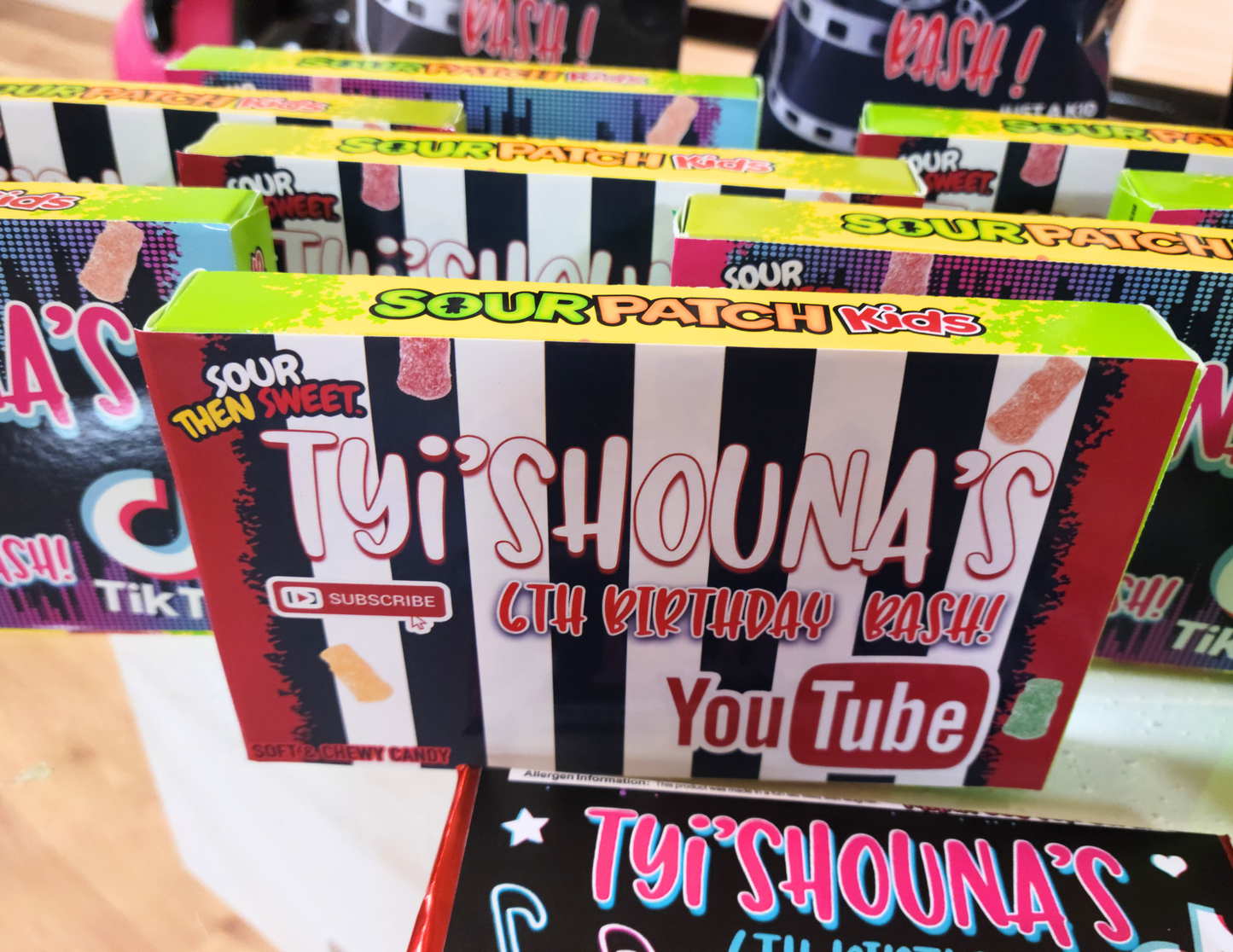 Custom Sour Candy Boxes | 3.5oz Sour Patch Boxes | Custom Party Favors | Sour Patch Favors