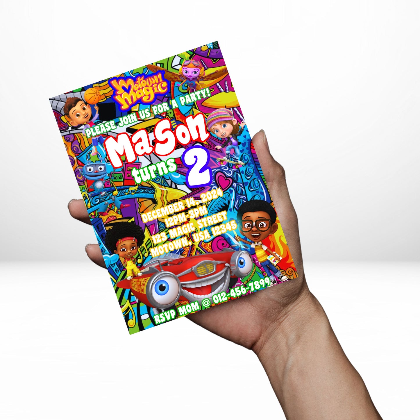 Motown Magic 5x7 Digital Invitation | Motown Magic Party Invite | Edit Text with Canva | Birthday Party Invitation | Digital File Only