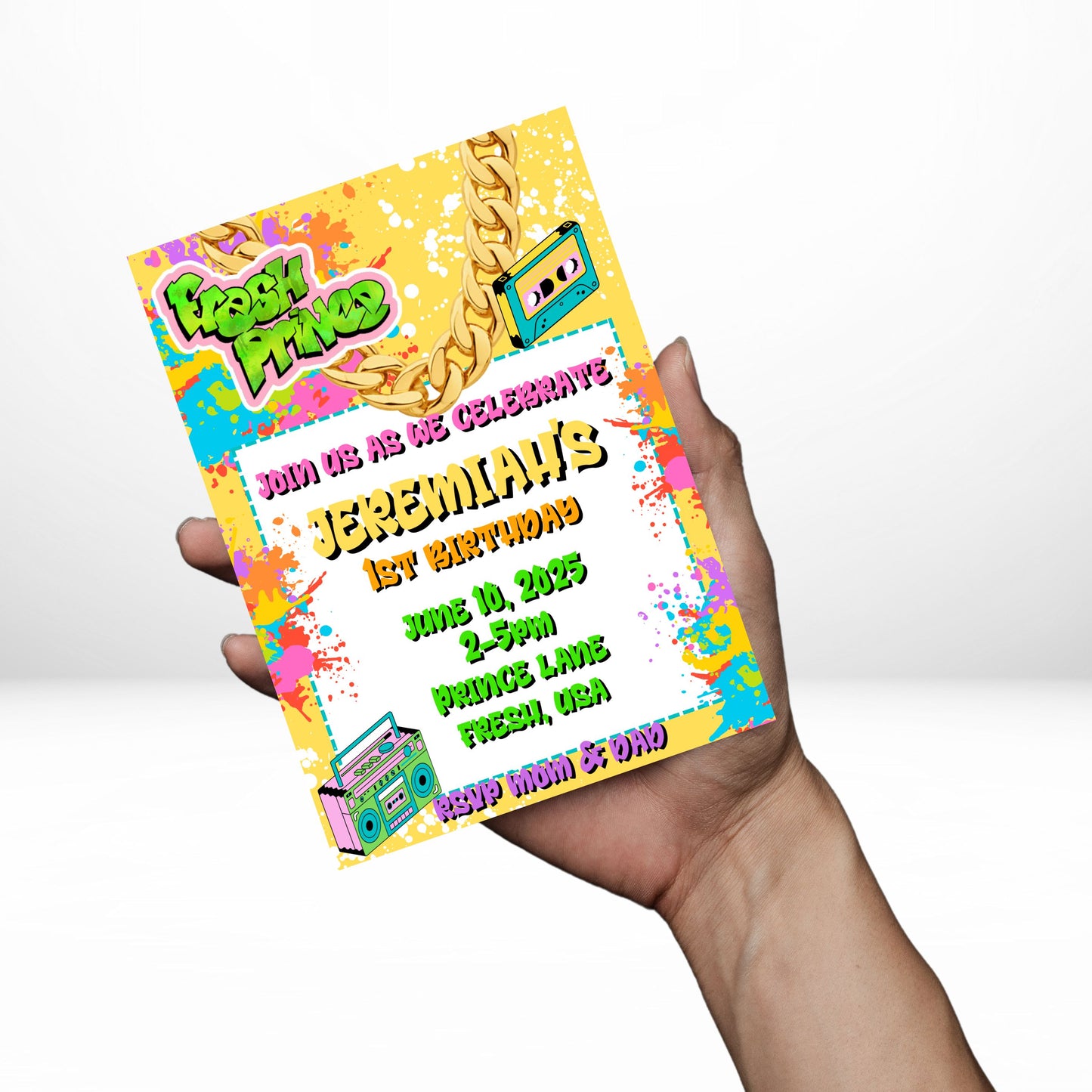 Fresh Prince 5x7 Digital Invitation | Fresh Prince Party Invite | Edit Text with Canva | Birthday Party Invitation | Digital File Only