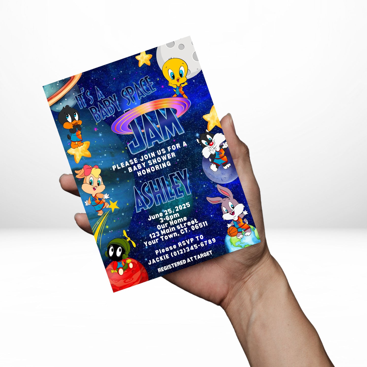 Space Jam New Legacy 5x7 Digital Invitation | Space Jam New Legacy Baby Shower Invite | Edit Text with Canva | Space Jam New Legacy Baby Shower | Digital File Only