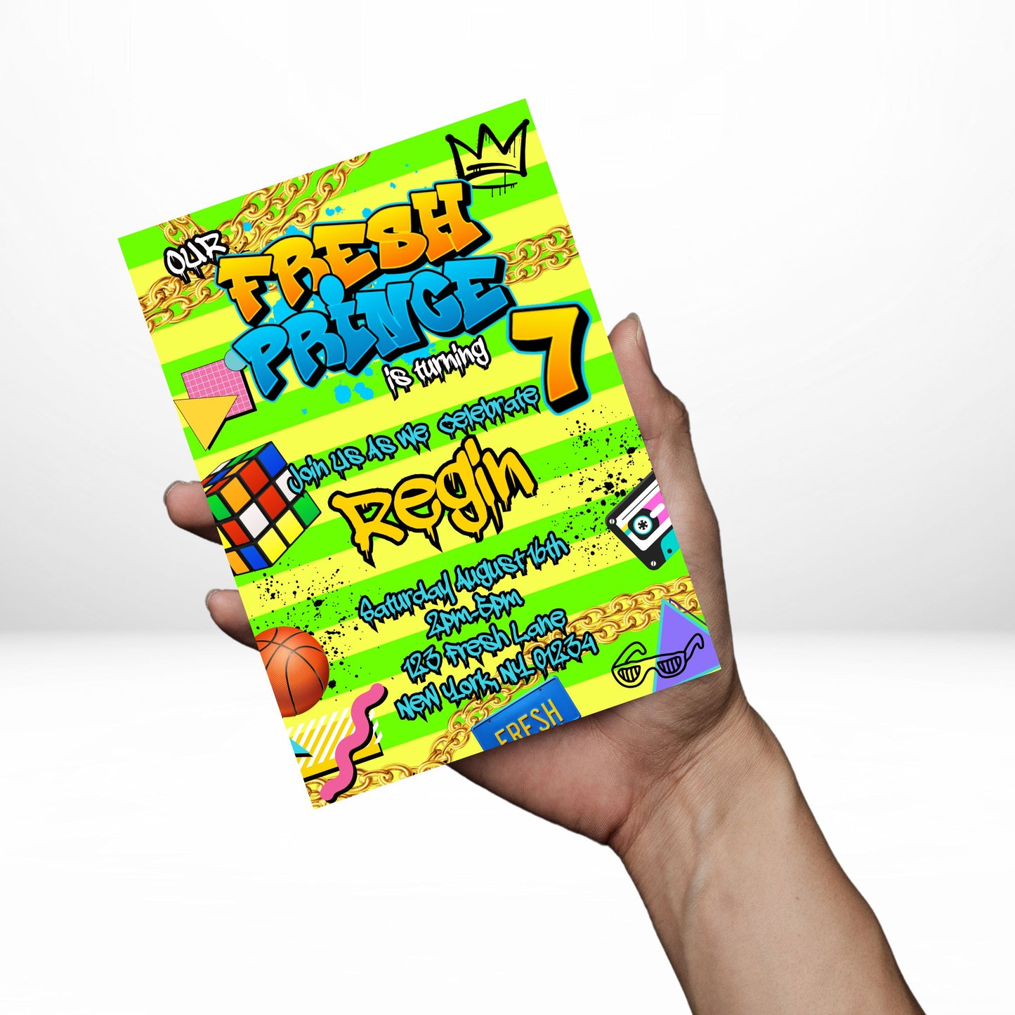 Fresh Prince 5x7 Digital Invitation | Fresh Prince Party Invite | Edit Text with CANVA PRO | Birthday Party Invitation | Digital File Only