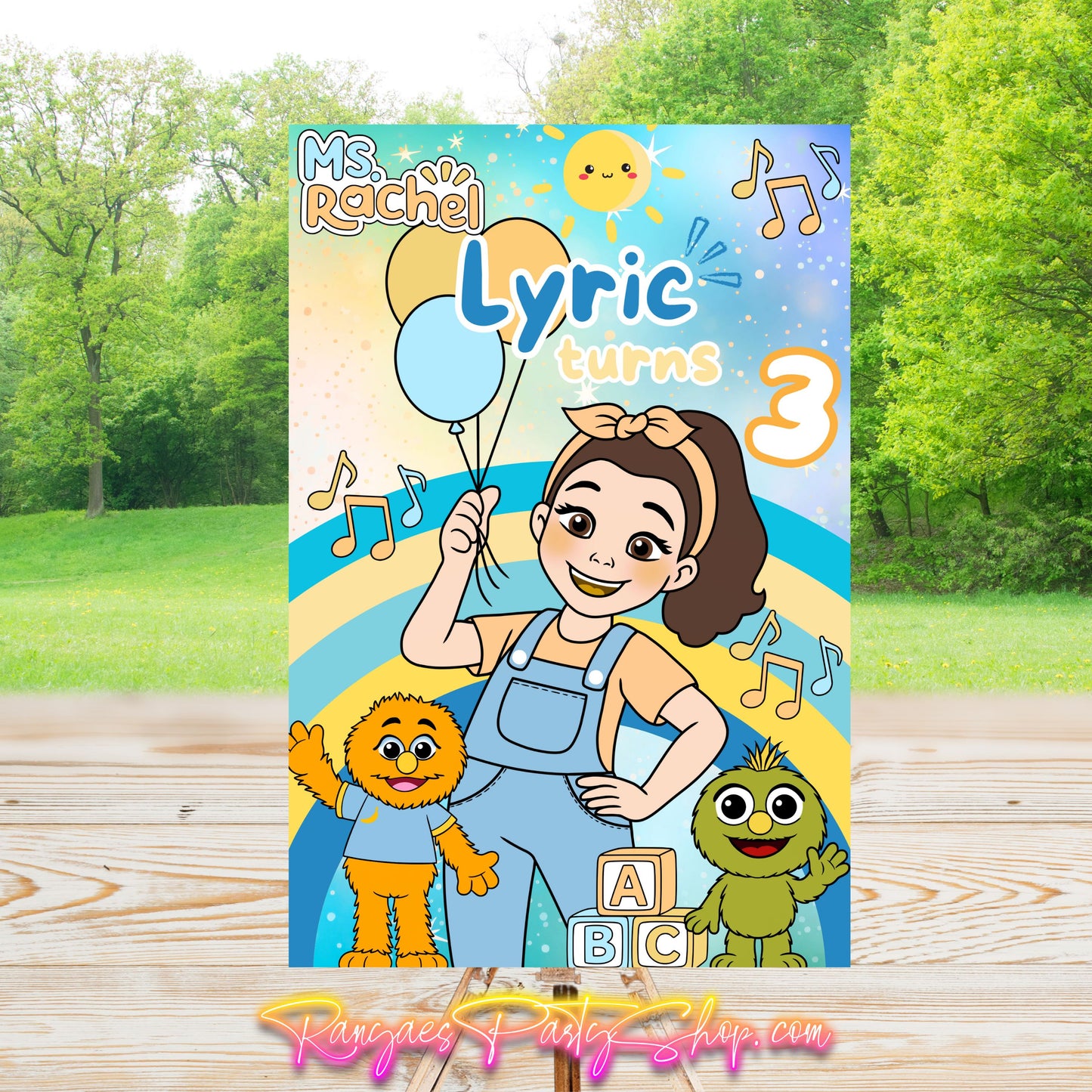 Ms. Rachel Boy Party Sign | Digital Party Sign | Editable Text with CANVA PRO | Welcome Party Sign | 20x30 | Digital File Only