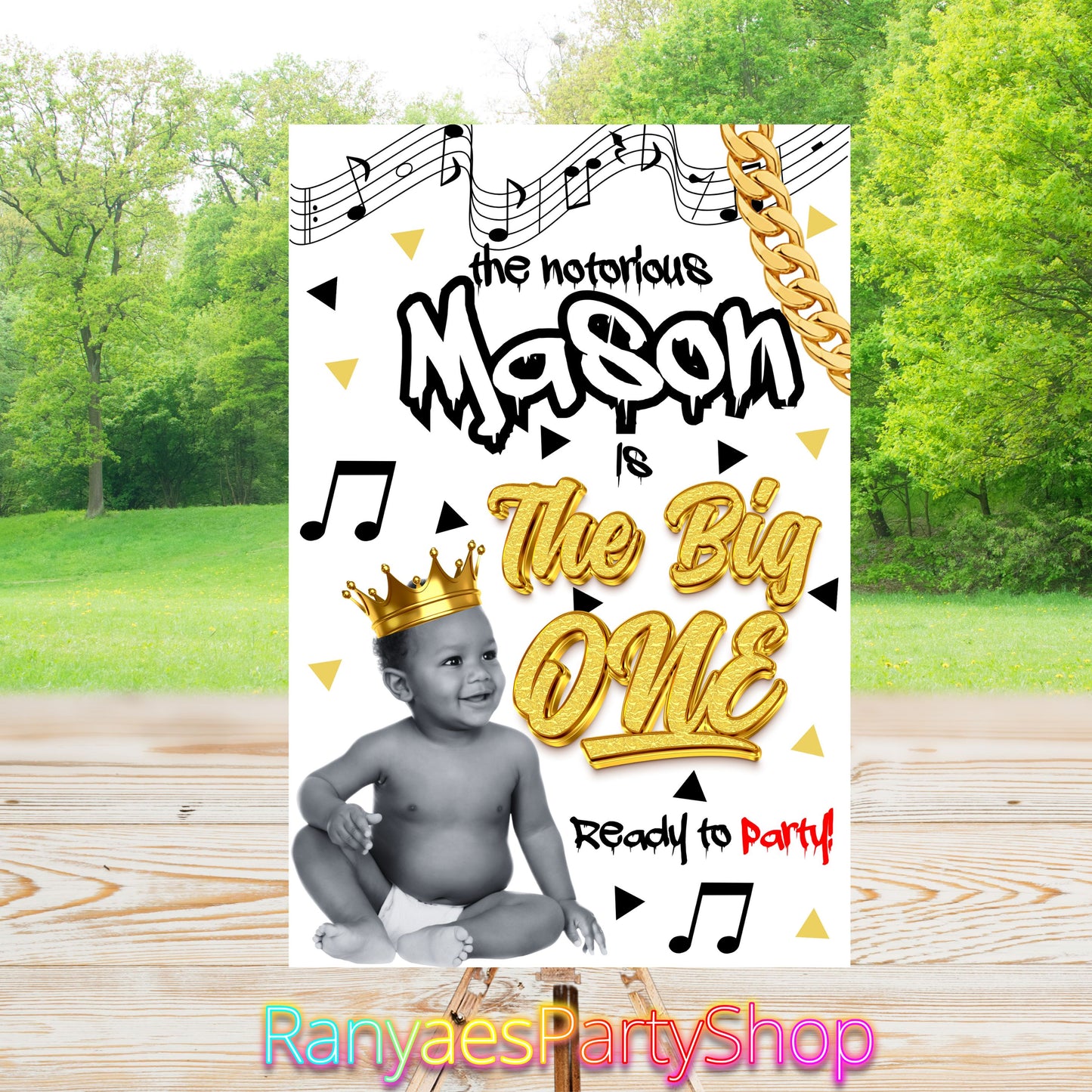The Notorious BIG ONE Party Sign | Digital Party Sign | Welcome Party Sign | 20x30 | Digital File Only