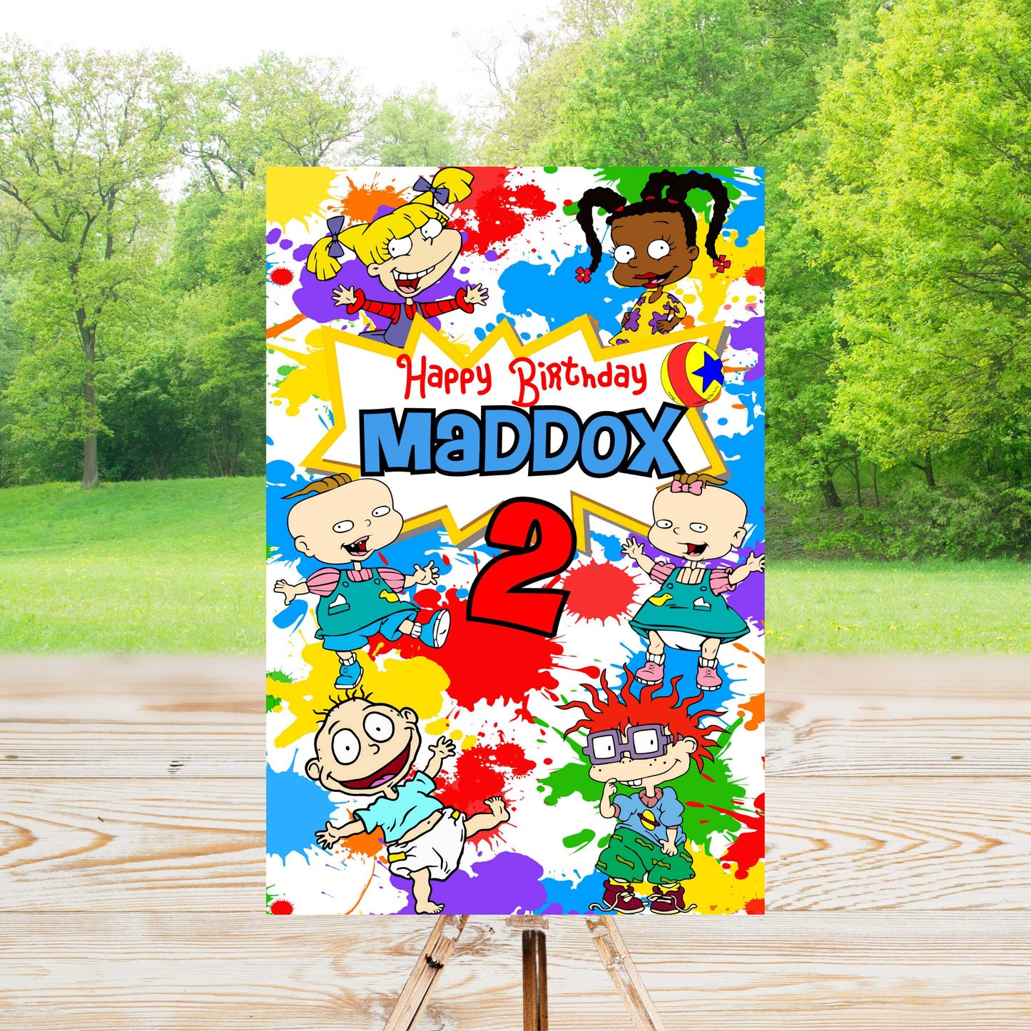 Rugrats Party Sign | Editable Text with Canva | Digital Poster | Edit | Save | Download | Print