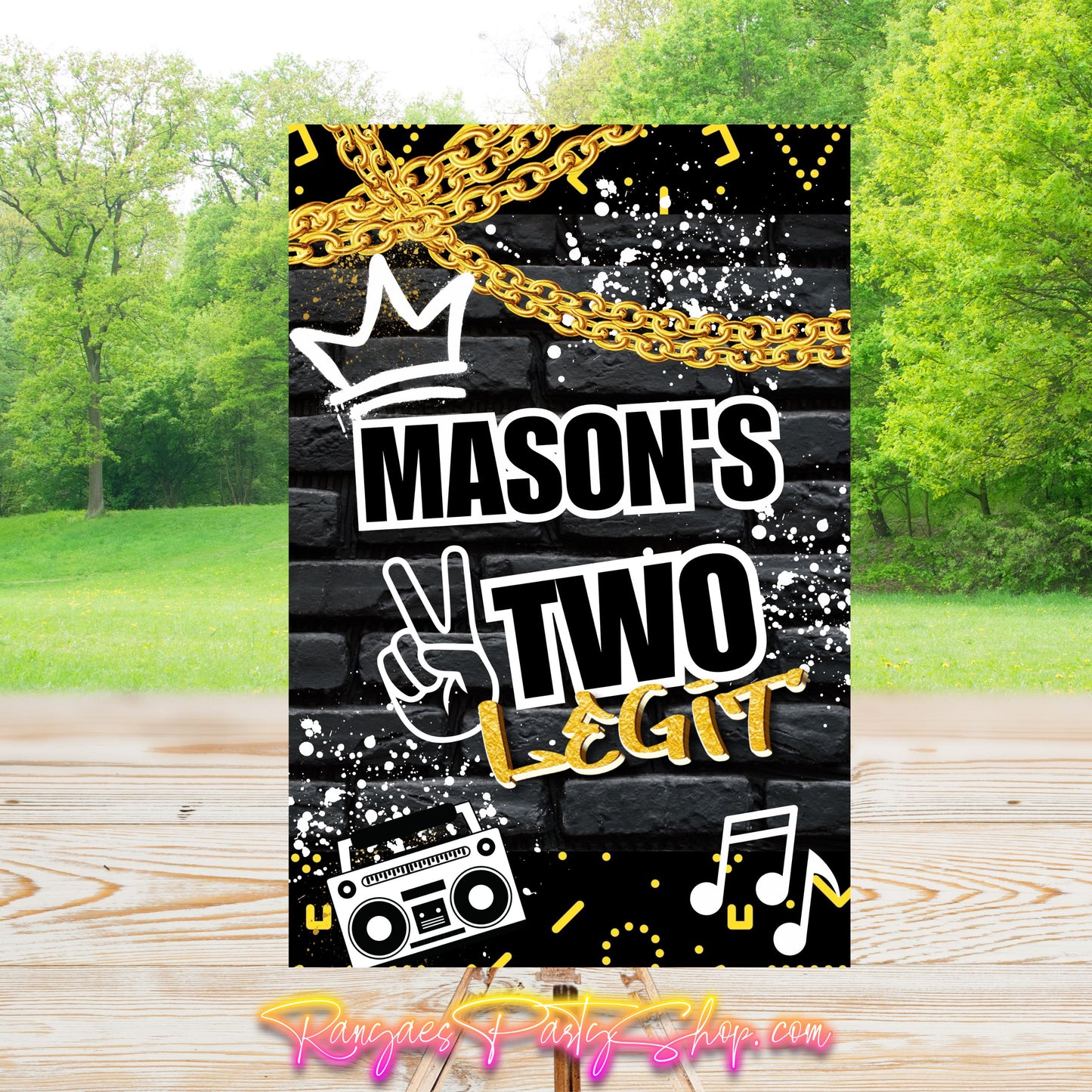 Two Legit Party Sign | Digital Party Sign | Editable Text with Canva | Welcome Party Sign | 20x30 | Digital File Only