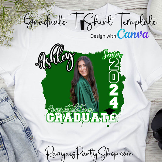 Graduation T-Shirt Template | Change Colors | Add Photos | You Design | You Download | You Print