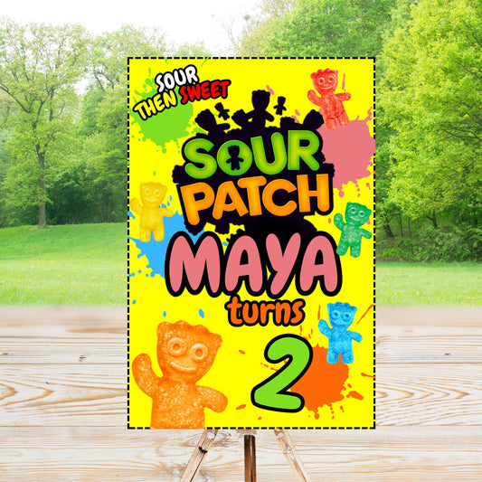 Sour & Sweet Party Sign | Editable Text with Canva | Digital Poster | Edit | Save | Download | Print (Copy)