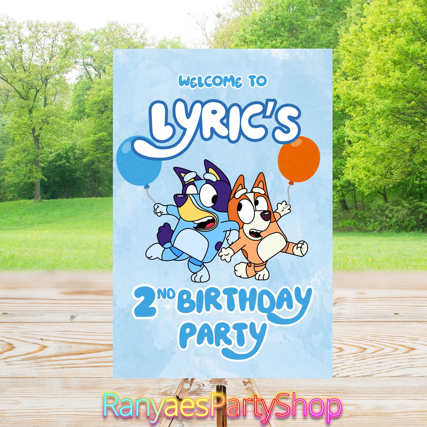 Bluey Party Sign | Digital Party Sign | Welcome Party Sign | 20x30 | Digital File Only