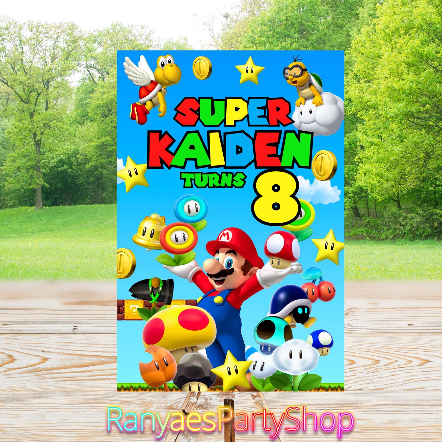 Super Mario Birthday Party Sign | Mario Digital Party Sign | Welcome Party Sign | 20x30 | Digital File Only