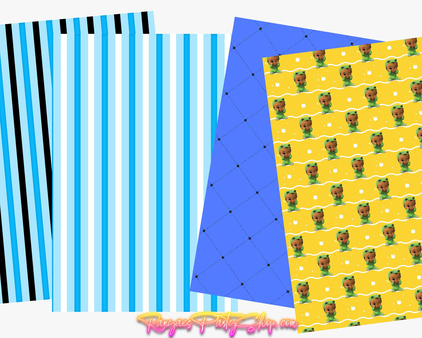 Baby Boy Digital Paper | 12 Digital Papers | Baby Boss Digital Paper | Digital File Only