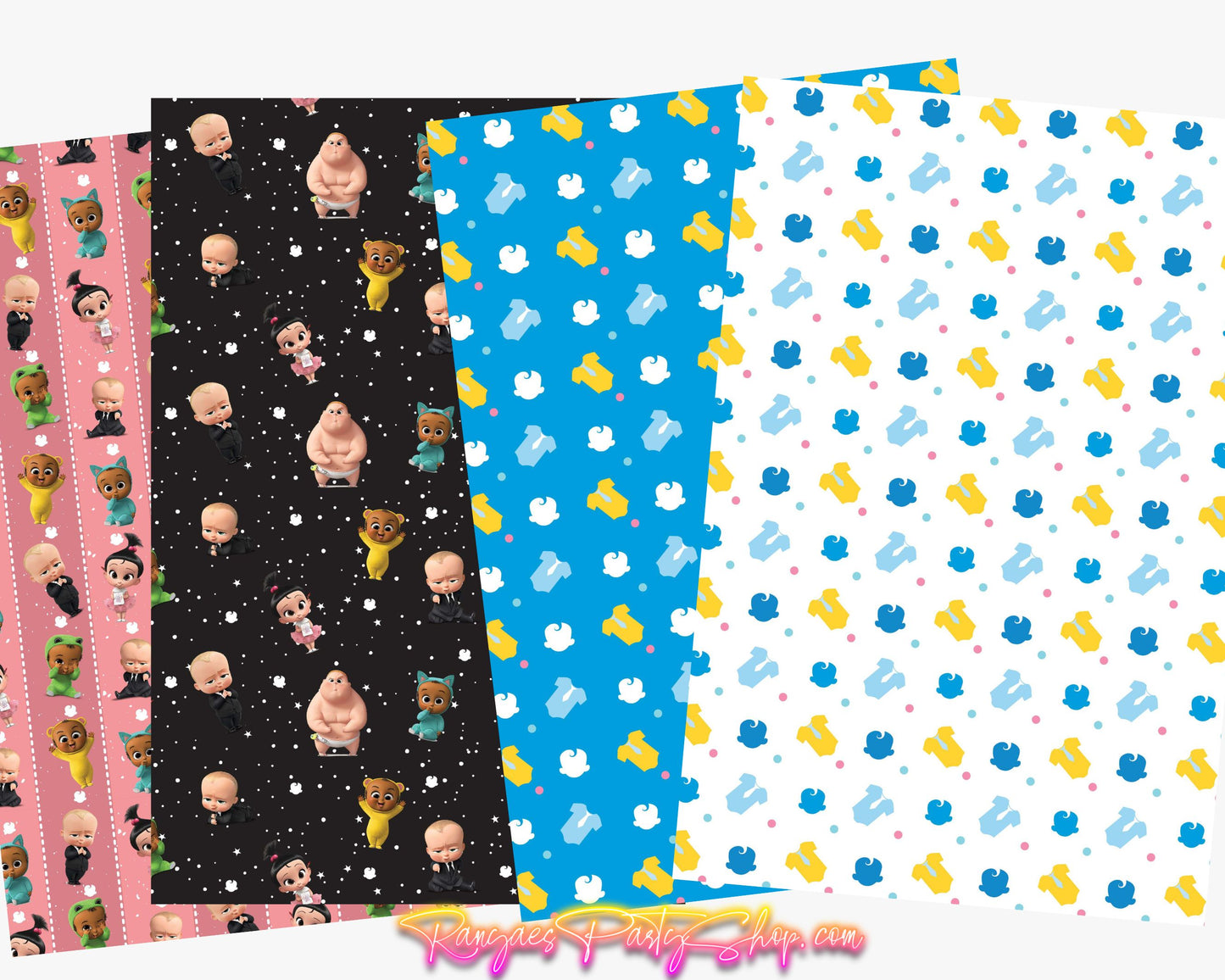 Baby Boy Digital Paper | 12 Digital Papers | Baby Boss Digital Paper | Digital File Only