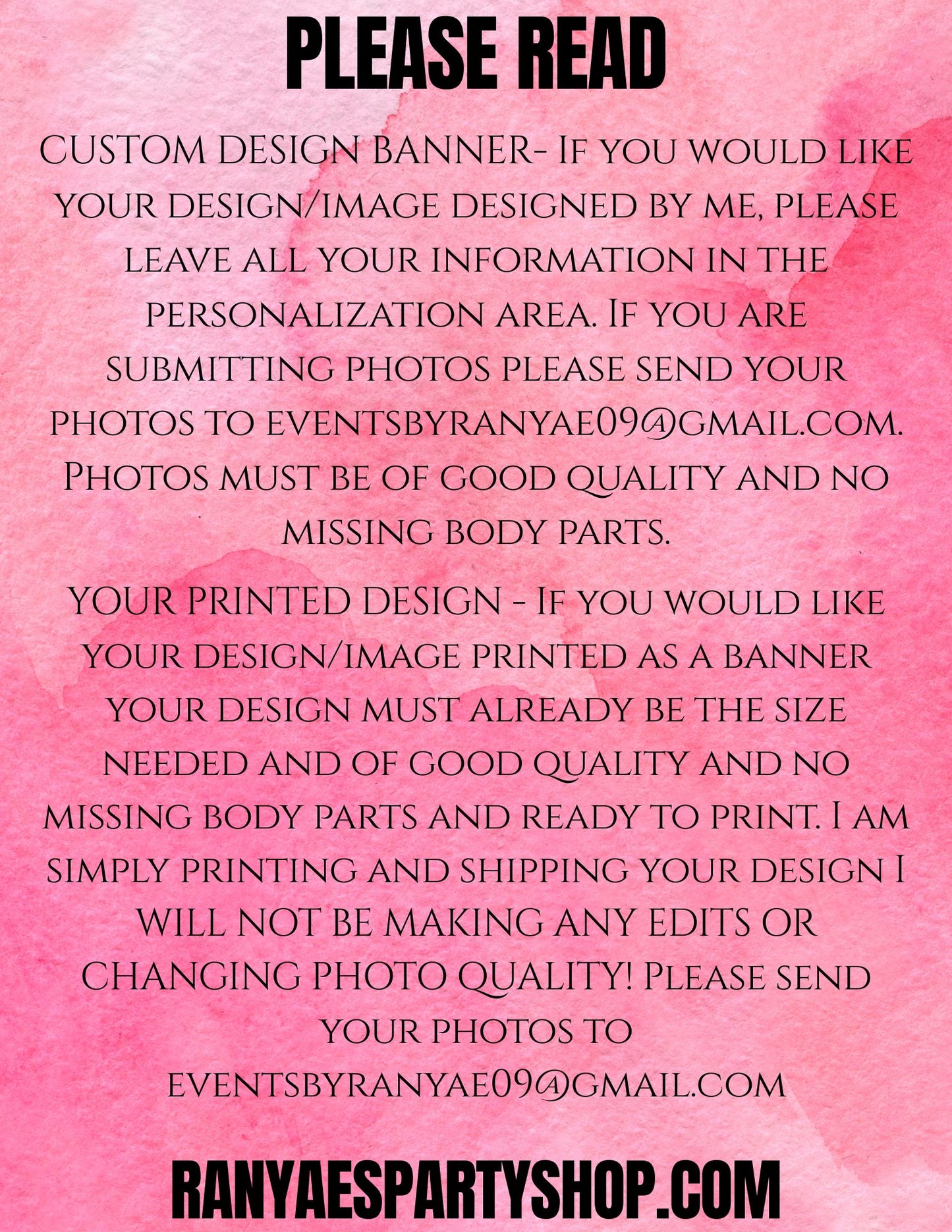 Custom Party Banner | Birthday Party Banner | Event Banner | Baby Shower Banner | Printed & Shipped