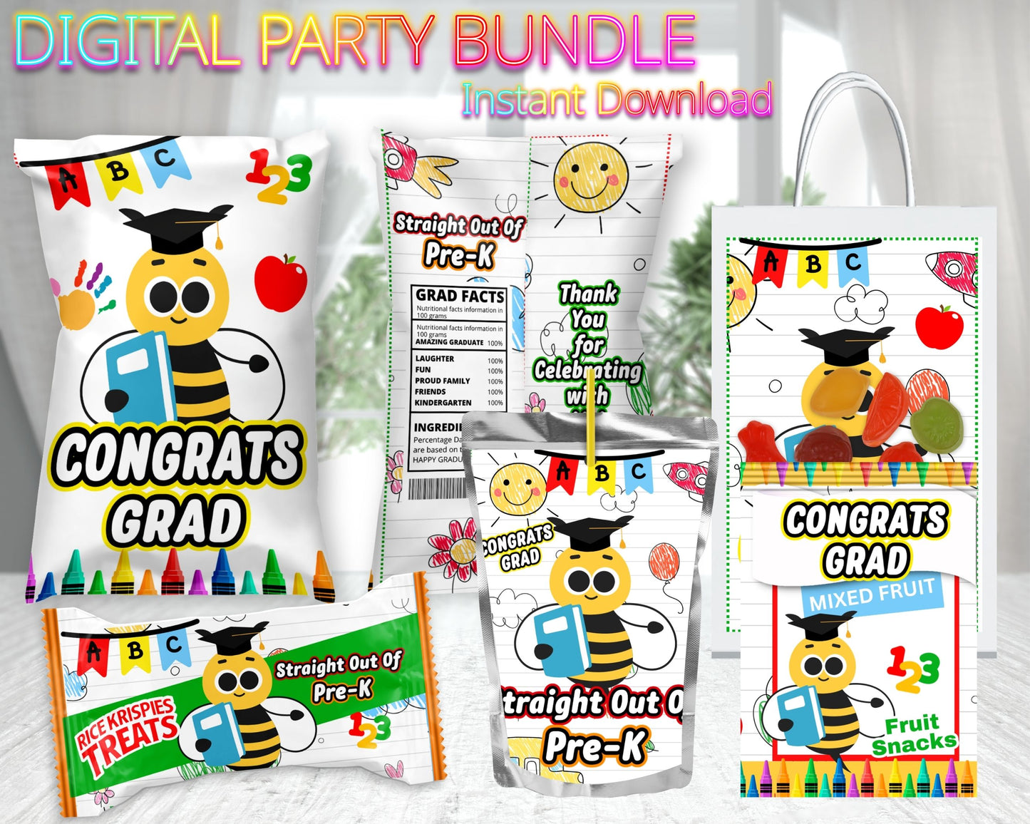 Pre-K Graduation Digital Package | Pre-K Grad | Straight Out of Pre-K | Instant Download