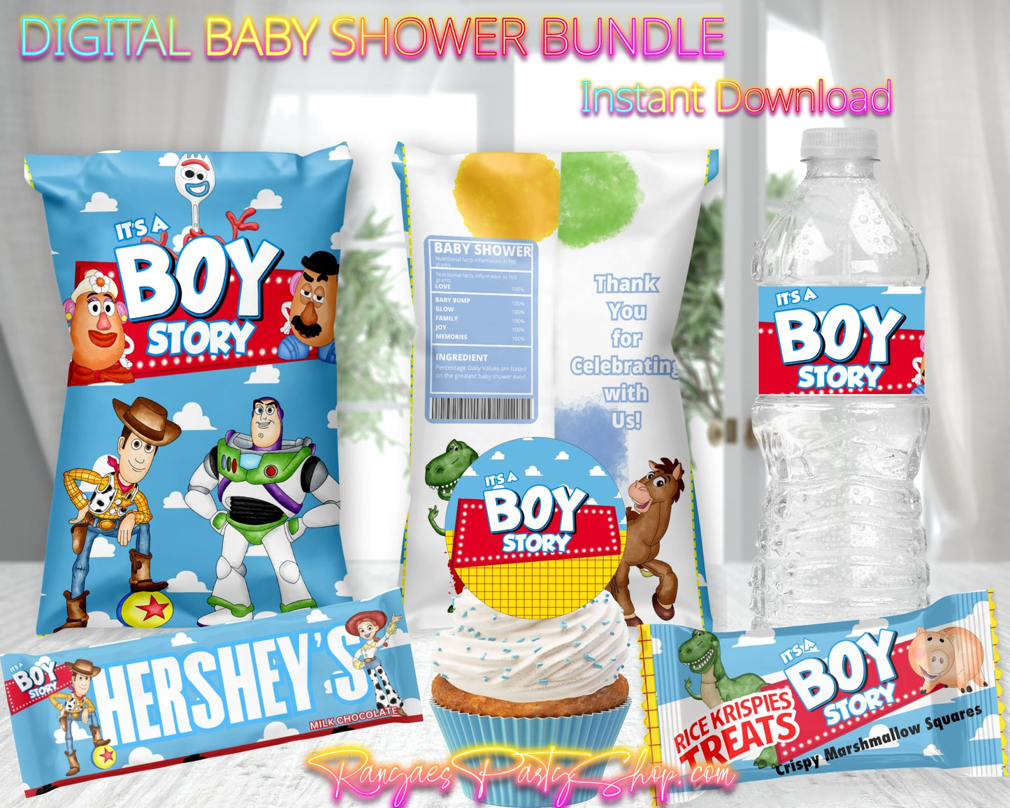 Boy Story Baby Shower Digital Package | Instant Download | You Download | You Print | You Assemble