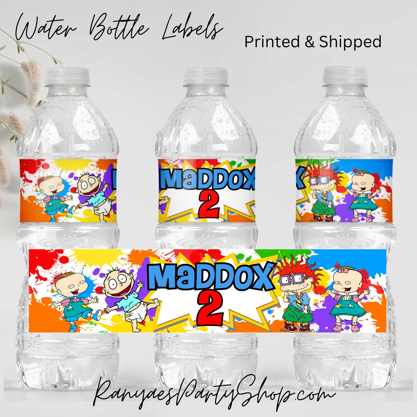 Rugrats Water Bottle Labels | Water Bottle Labels | Rugrats Party | Rugrats Water Bottle Favors