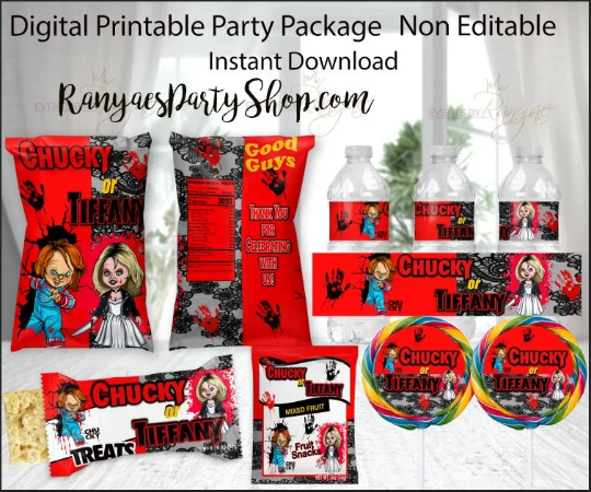 Chucky or Tiffany Gender Reveal Digital Package | Instant Download | Non Editable | You Download | Your Print | You Assemble