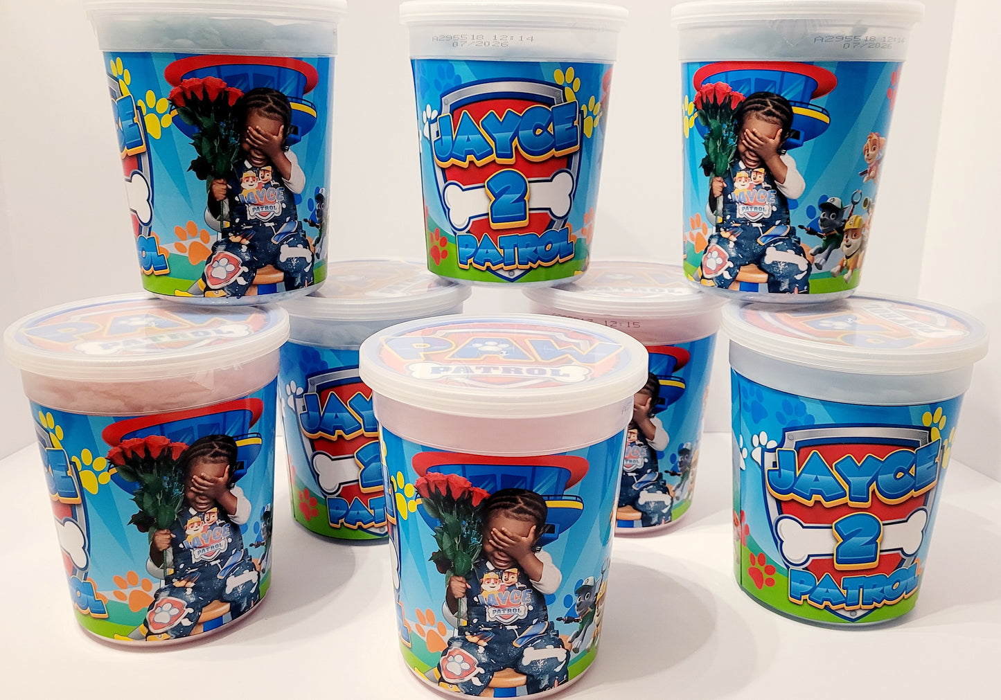 Custom Cotton Candy Tubs | 2oz Cotton Candy Tubs | Custom Party Favors | Cotton Candy Favors | Custom Cotton Candy Favor Tubs