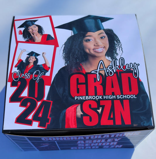 Custom Graduation Box | GRAD SZN | Graduation 2024 | Grad 2024 | GRAD SZN 2024 | Graduation Box