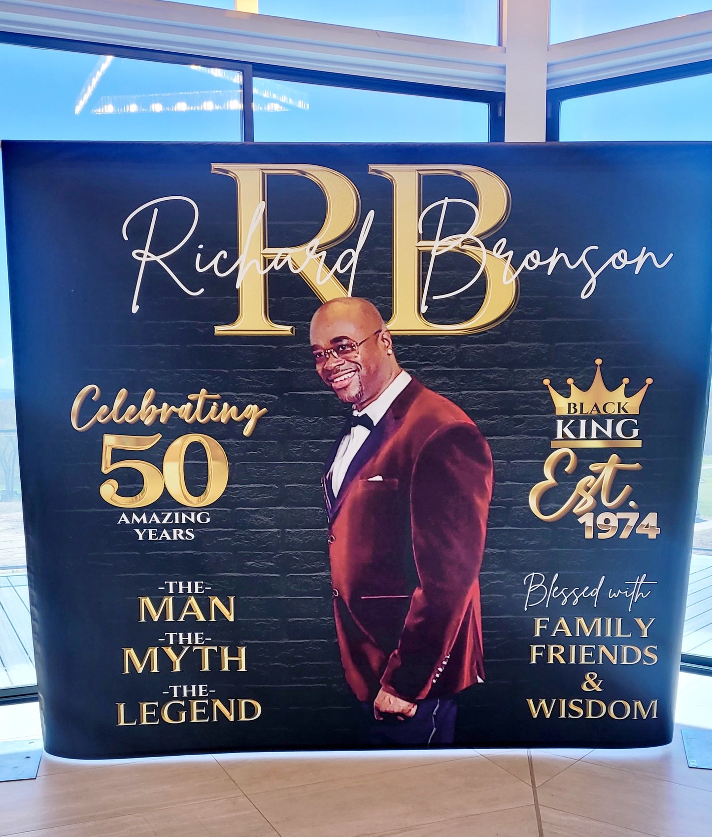 50th Birthday Party Backdrop | 50th Birthday Party Banner | 50th Party Decorations | Birthday Backdrop