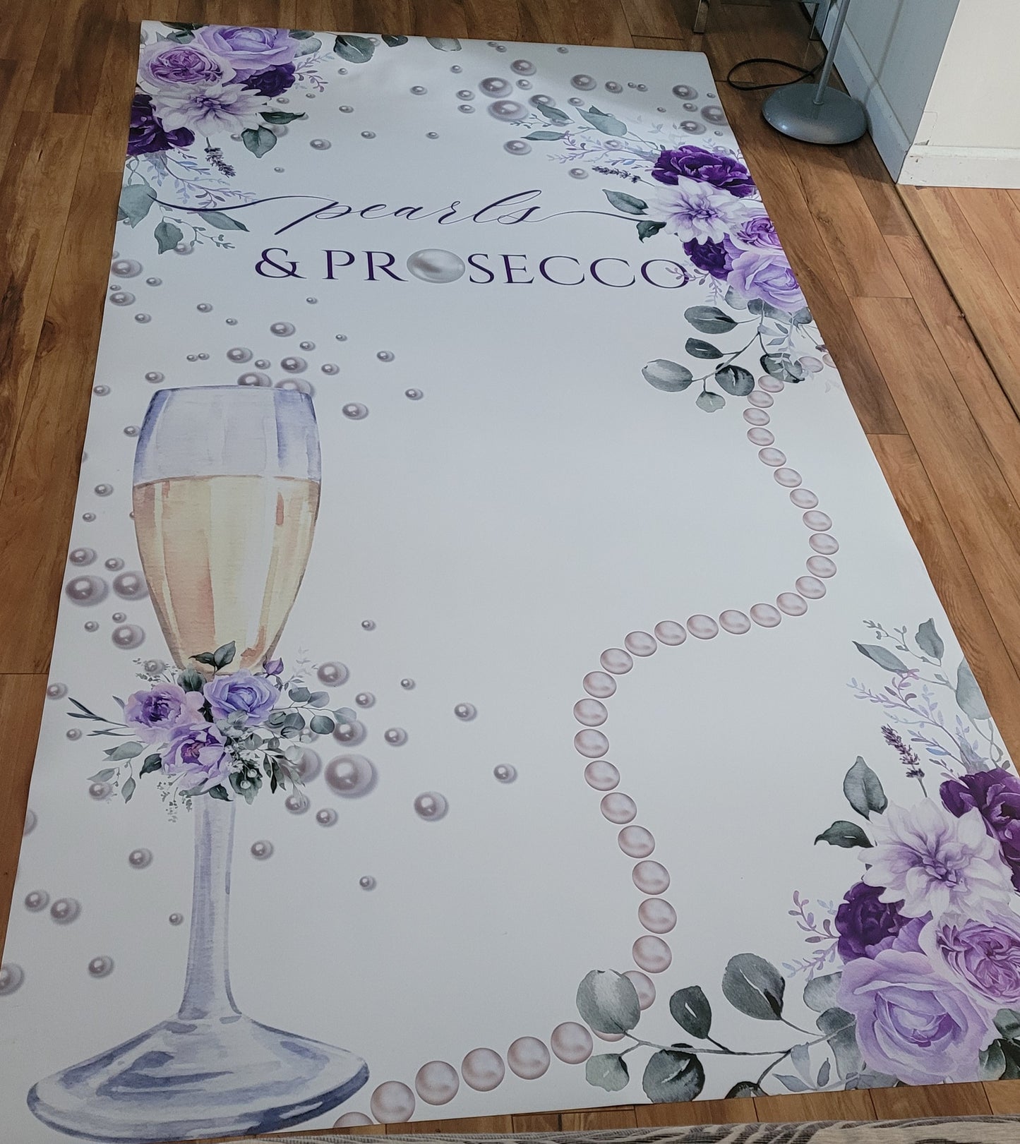 Pearls & Prosecco Backdrop | Pearls & Prosecco Photo Board | Custom Backdrop or Photo Board |Pearls & Prosecco Theme  Party Decorations