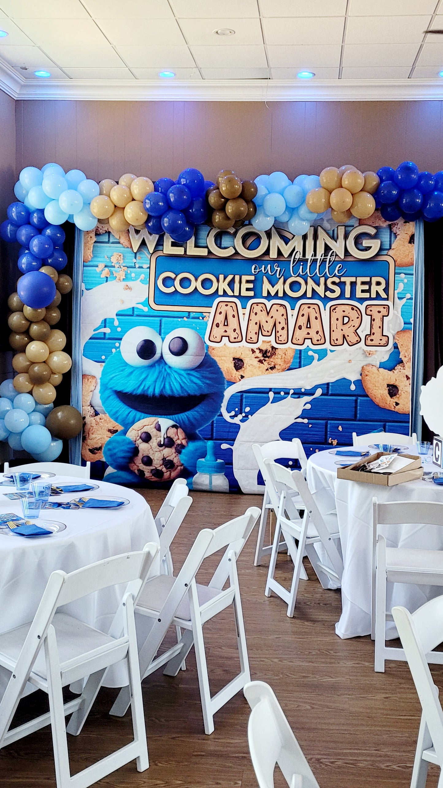 Cookie Monster Backdrop | Cookie Monster Baby Shower | Baby Shower Backdrop | Birthday Backdrop