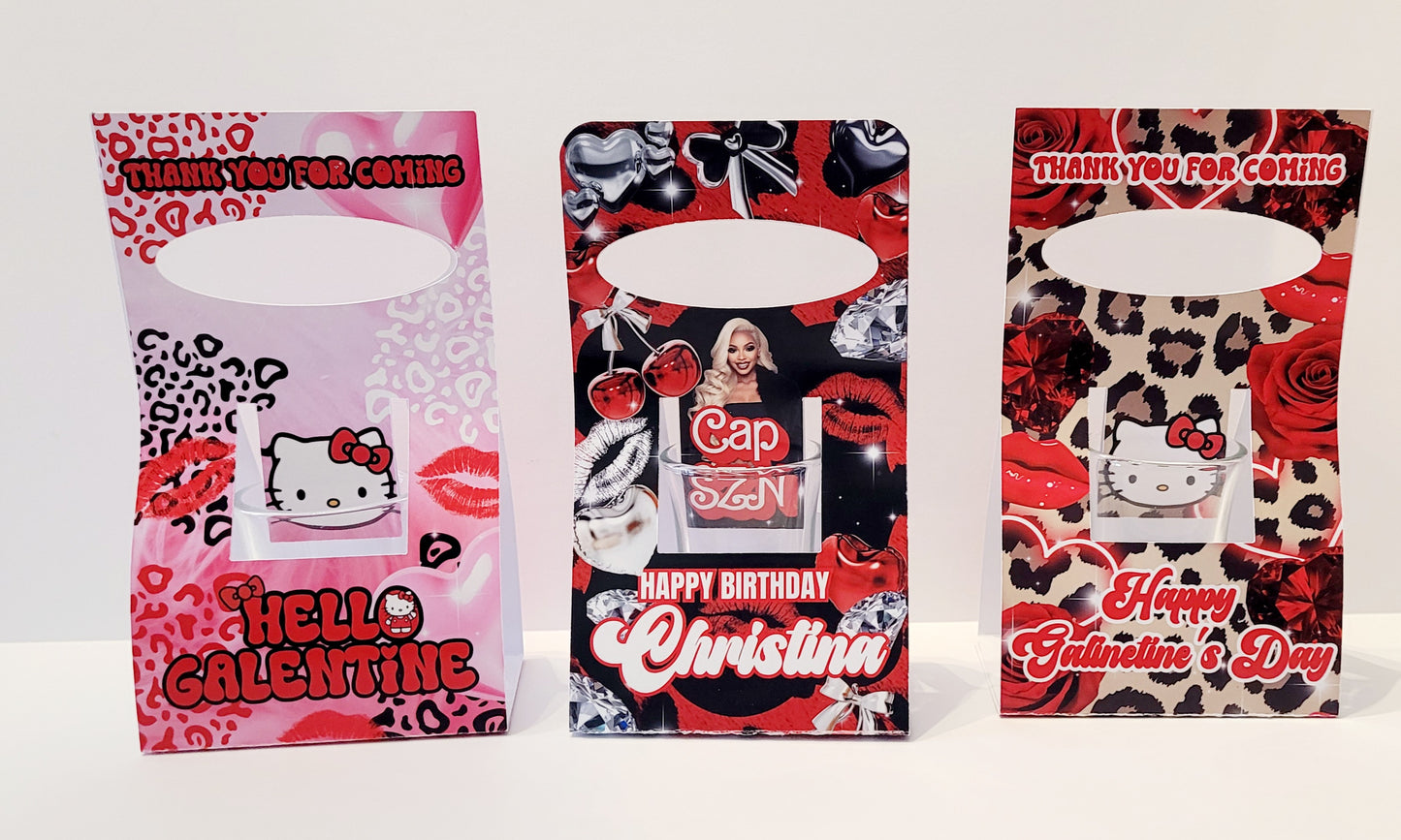 2oz Shot Glass Holder | Adult Party Favors | Custom Shot Glass Holder | Printed & Shipped