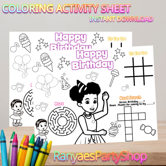Gracie's Corner Coloring Sheet | Coloring Party Activity Sheet | Gracie's Corner Party | Kids Coloring Sheet | Instant Download