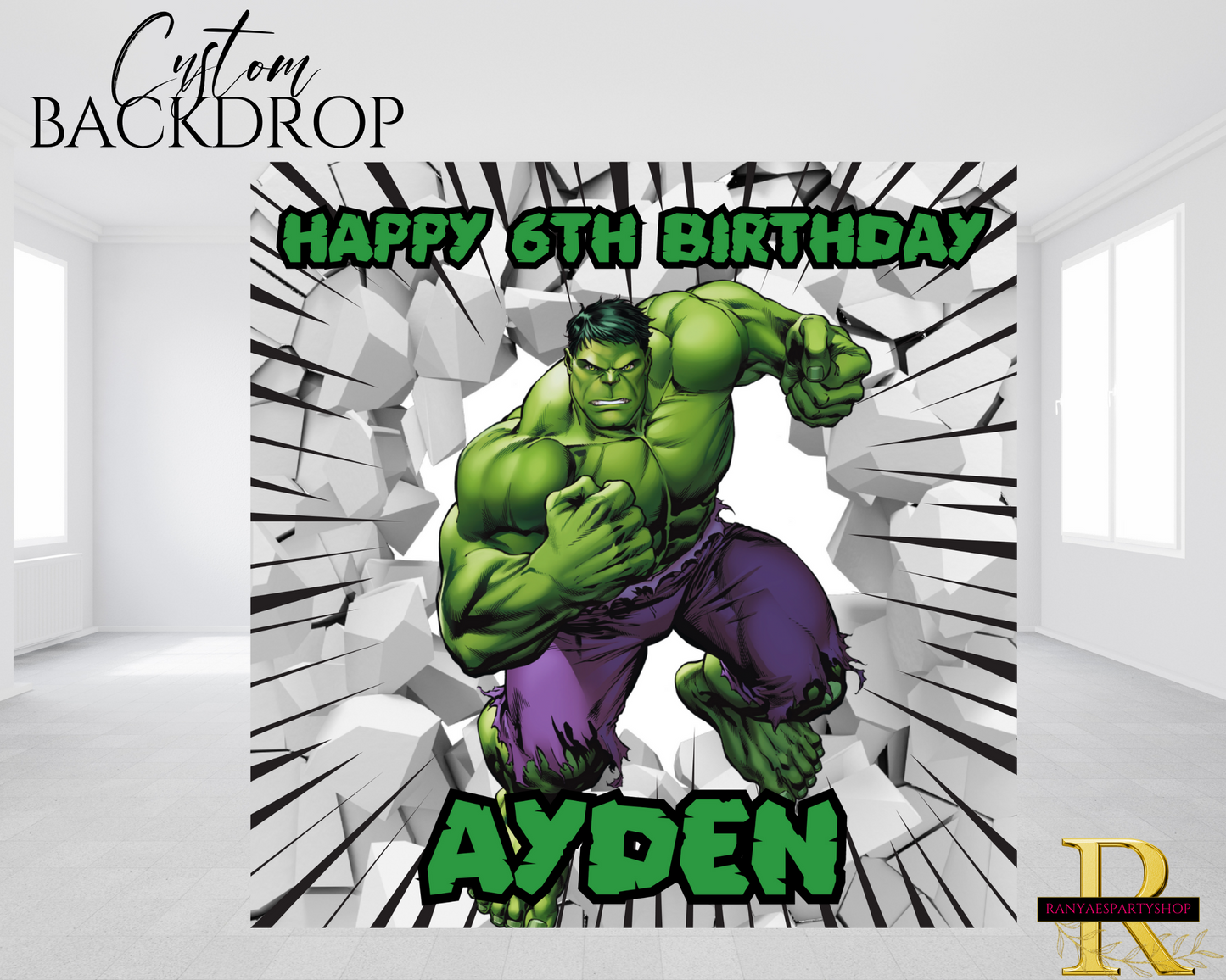 Hulk Birthday Backdrop | Hulk Banner | Hulk Birthday Party | Hulk Backdrop | Party Banner | Party Backdrop