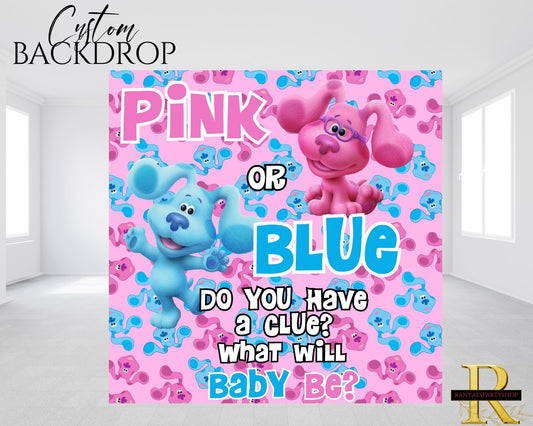 Pink or Blue Do You Have A Clue Gender Reveal Backdrop | Gender Reveal Banner | Gender Reveal Backdrop | Gender Reveal Decorations