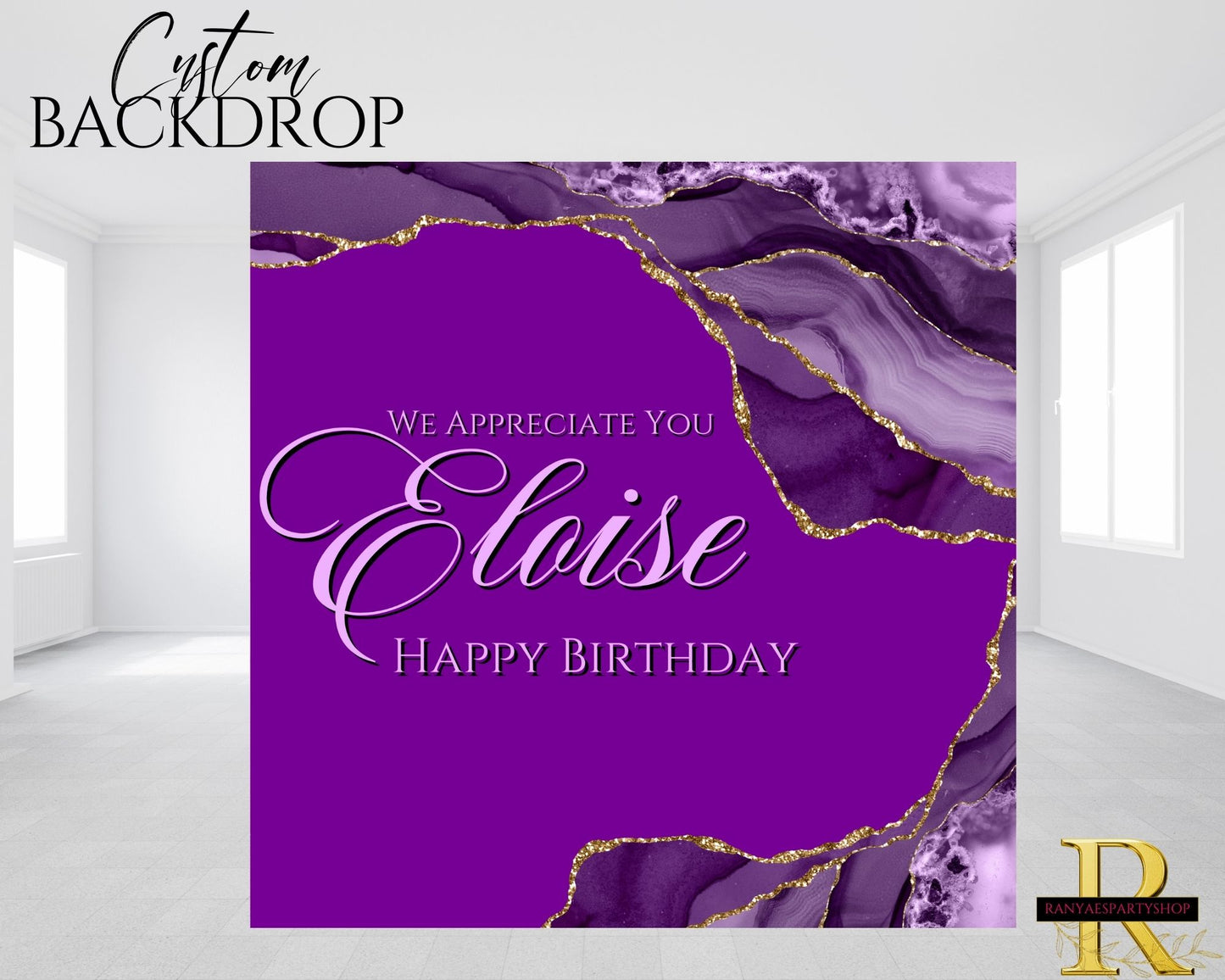 Shades of Purple Birthday Backdrop | Shades of Purple Birthday Party | Birthday Backdrop | Backdrops | Banners