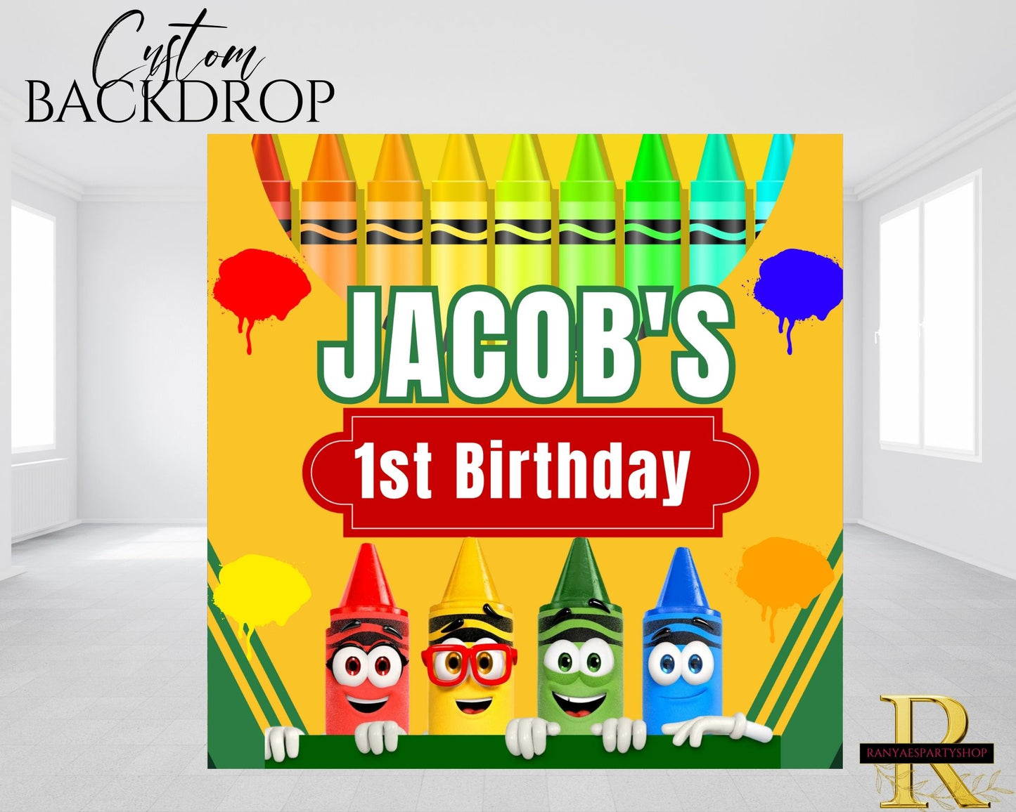 Crayon Party Backdrop | Crayon Party Decorations | Crayon Party Banner | Birthday Backdrop | Banners